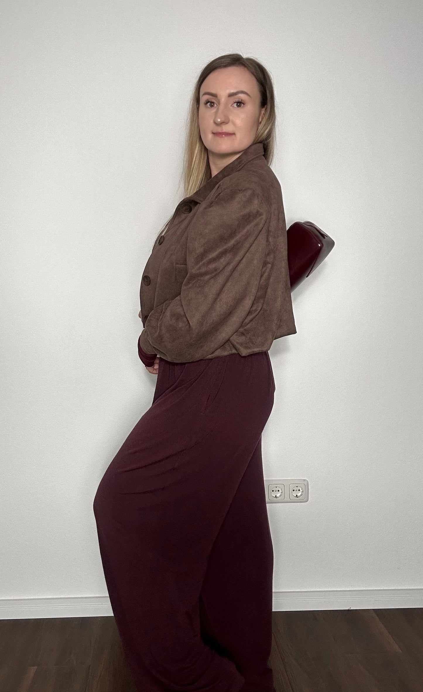 Bomberjacke Wildleder SCHOKOBRAUN