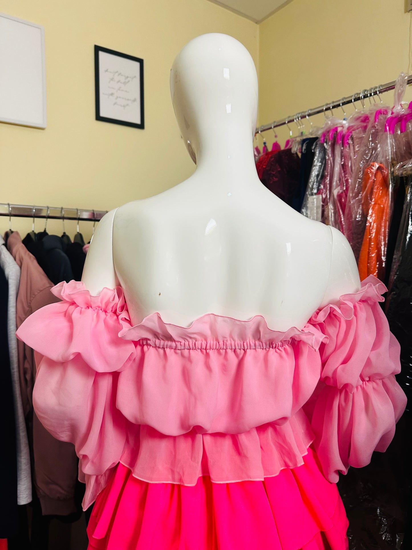 Off- Schoulder Damenbluse Rosa