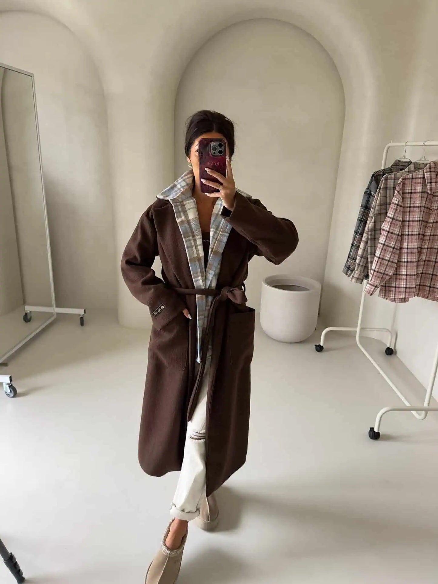 DAMENBLUSE KRATA - blau-beige