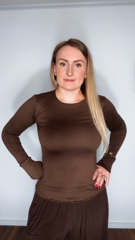 Damenbluse Mertina SCHOKOBRAUN