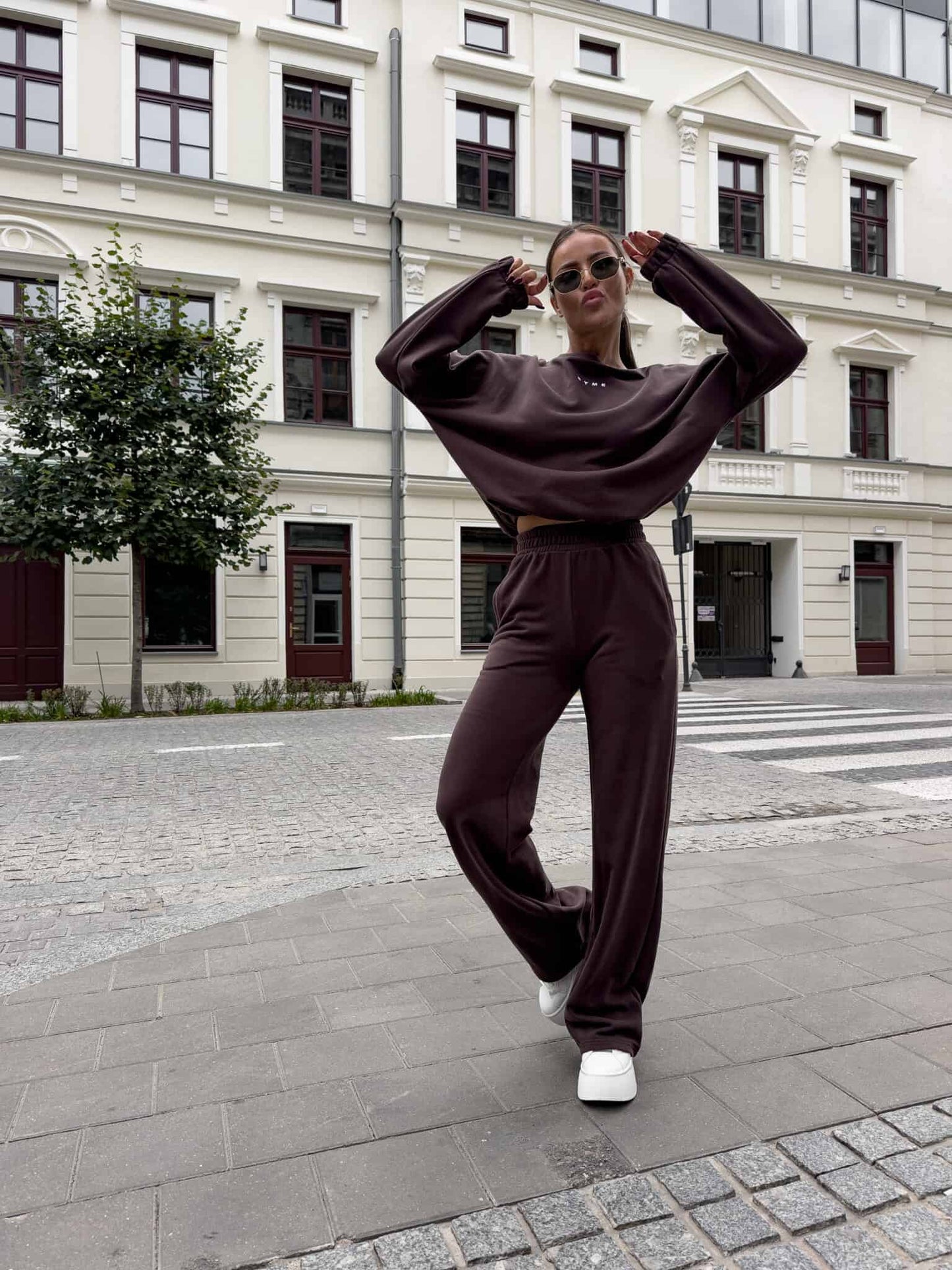 Damenset Sportanzug Damen Zweiteiler SYDNEY SCHOKOBRAUN