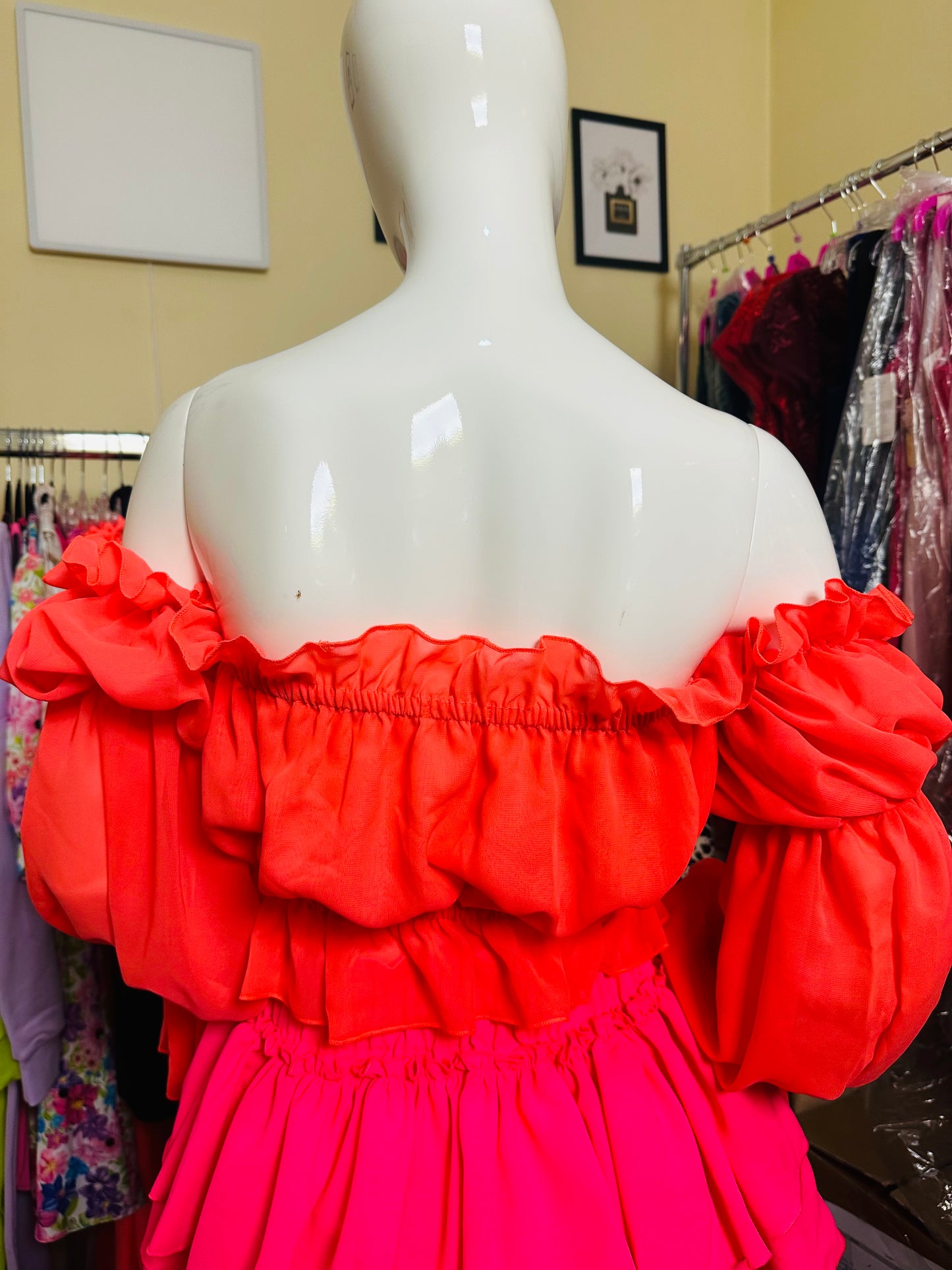 Off- Schoulder Damenbluse Orange 🍊
