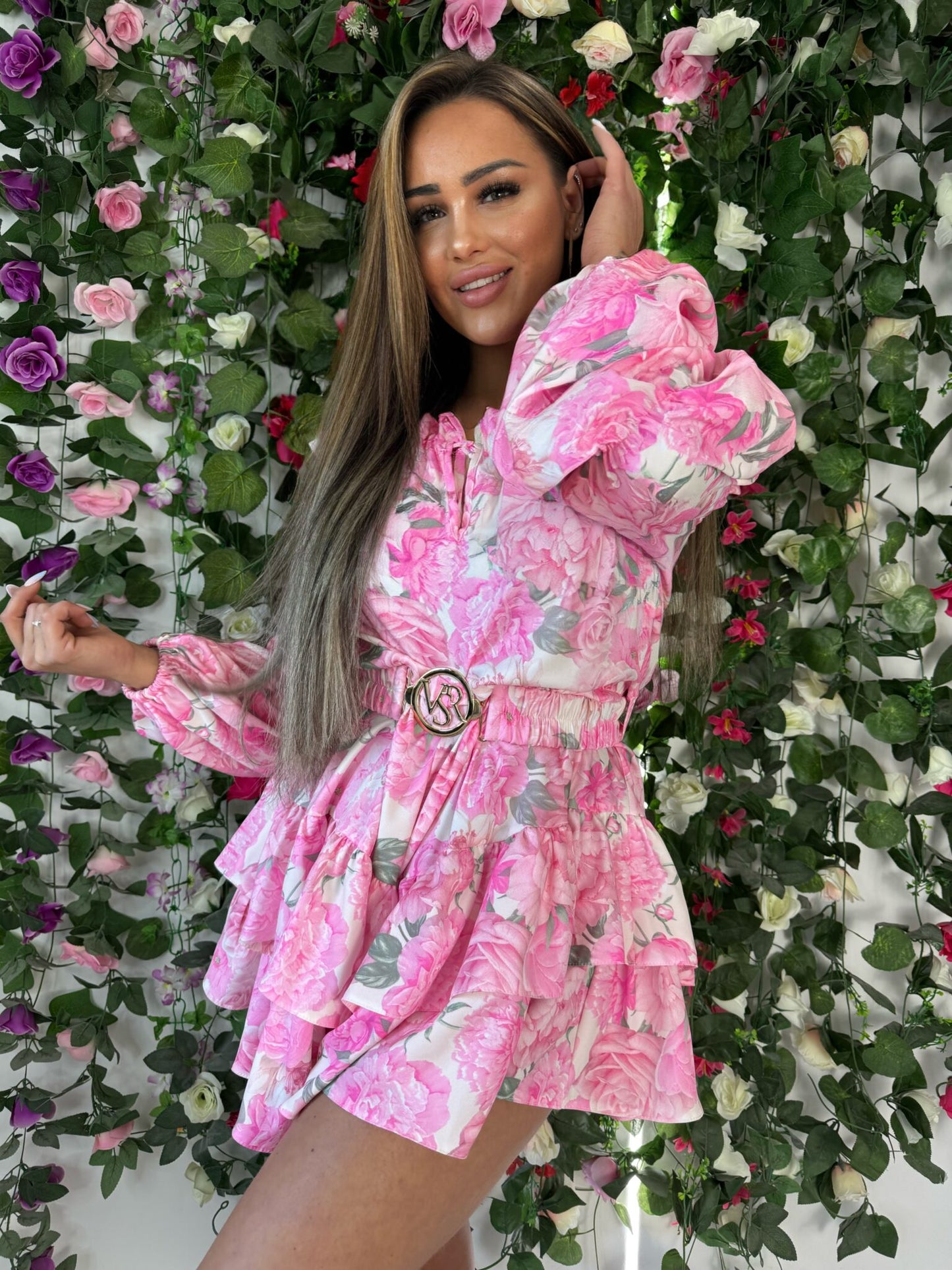 Einteiler Overall Rodos Rosa Blumen
