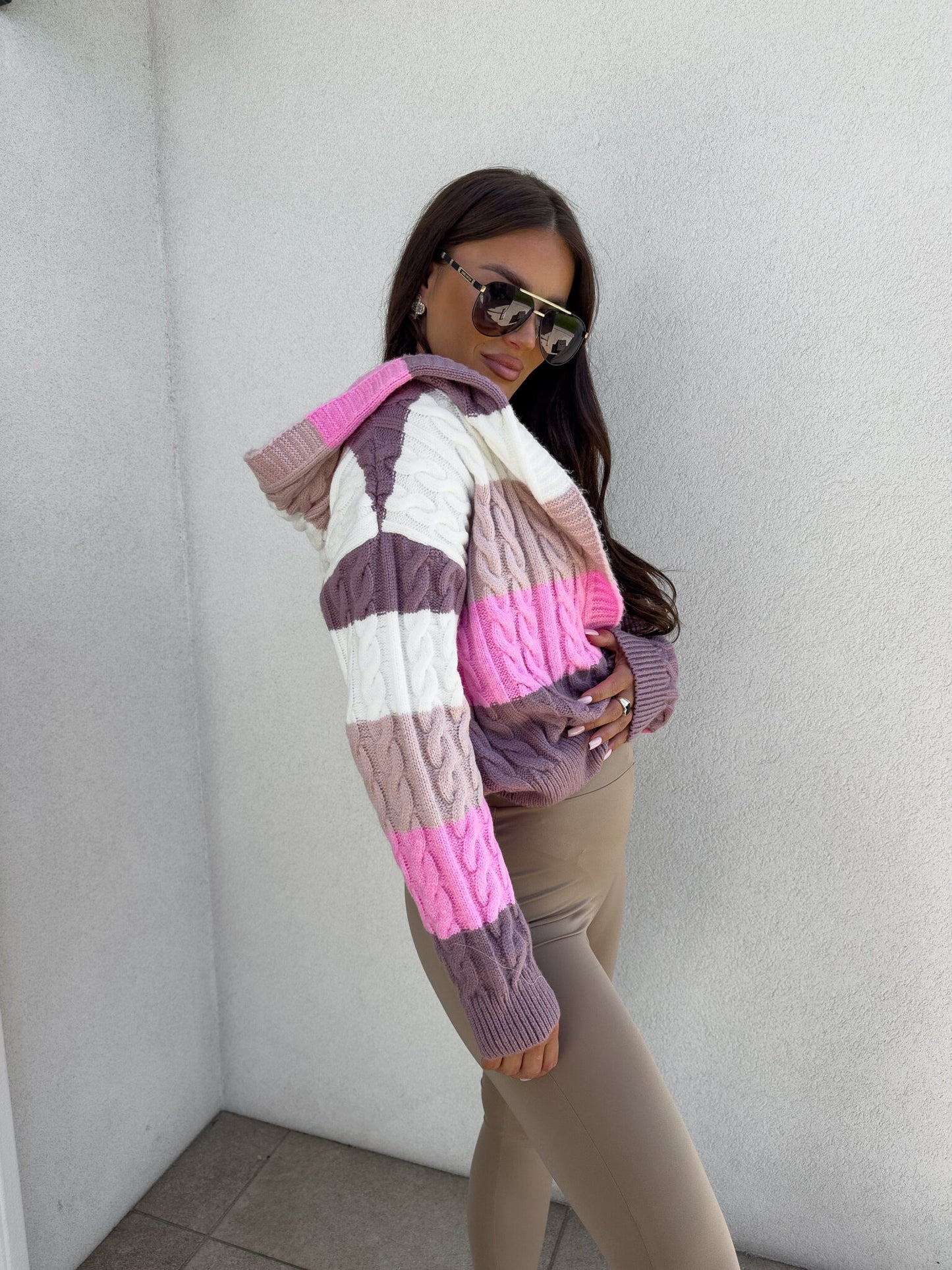 Strickjacke By Me rosa-lila