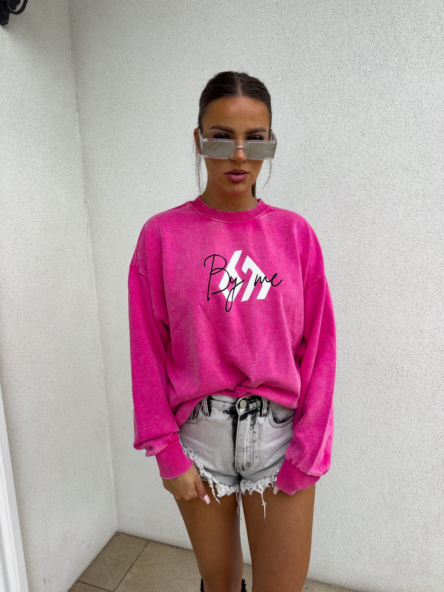 Sweatshirt MONETTE in vorgewaschenen Still pink