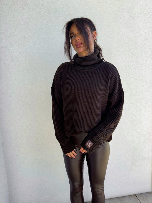 Rollkragenpullover braun