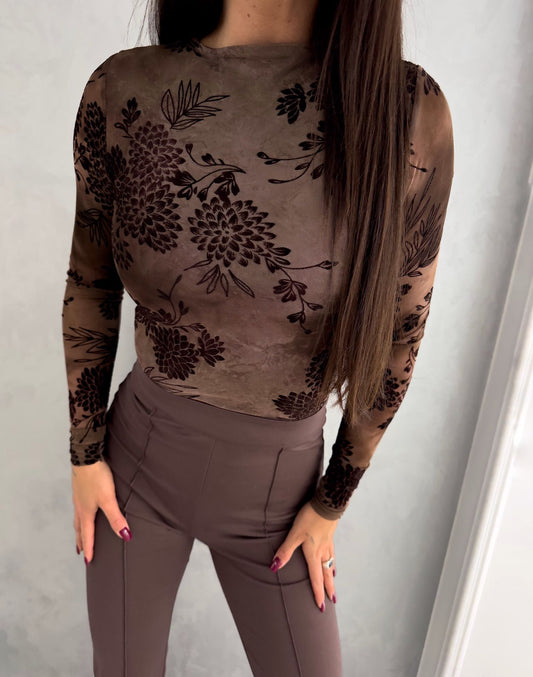 Elegante Damenbluse braun
