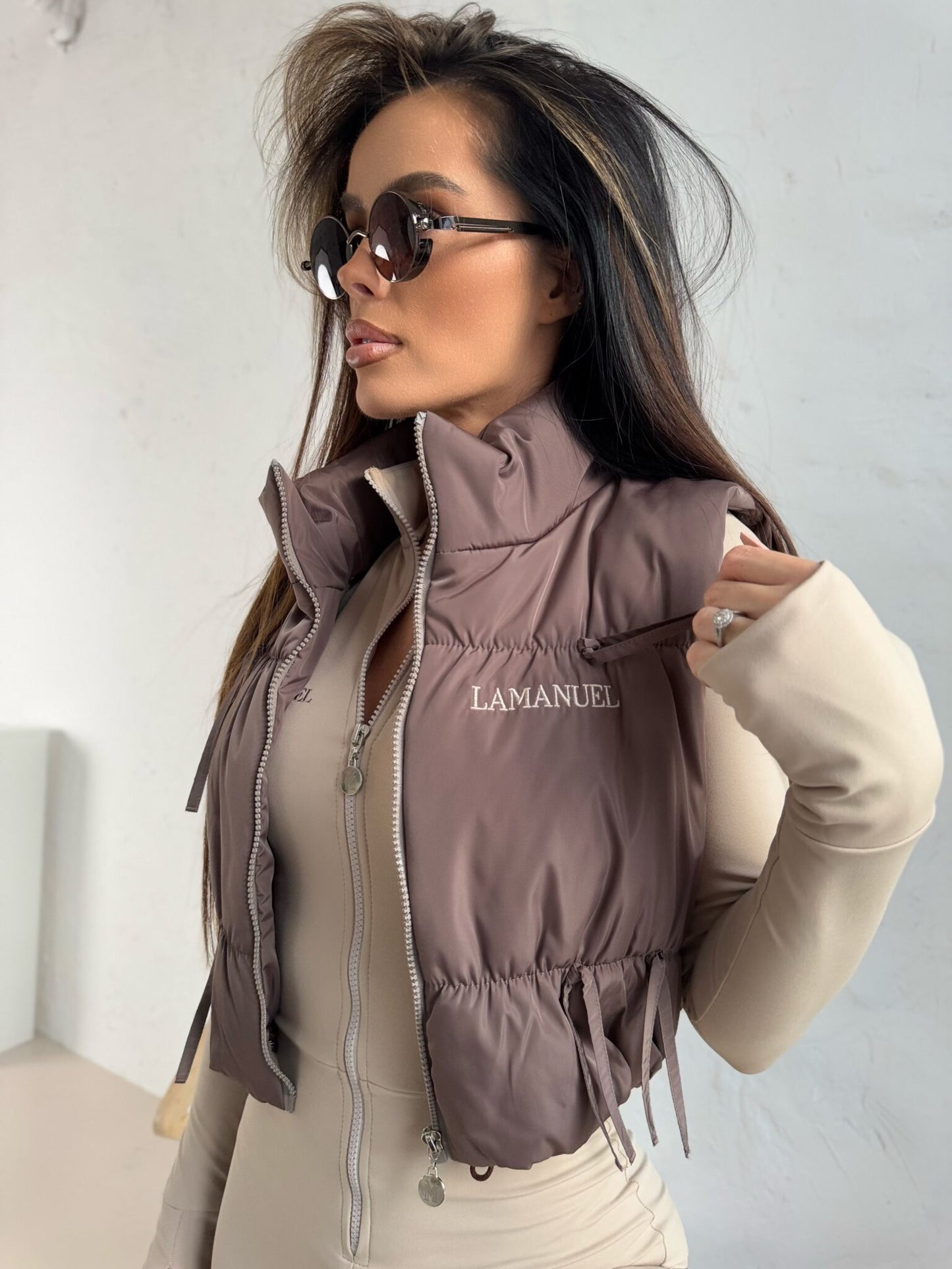Damen Weste Steppweste Damen La Manuel FIERCE Braun