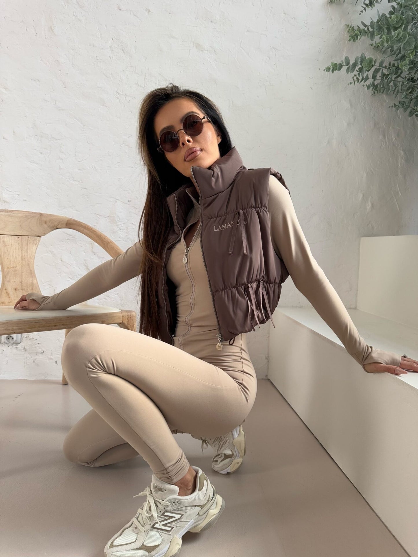 Damen Weste Steppweste Damen La Manuel FIERCE Braun