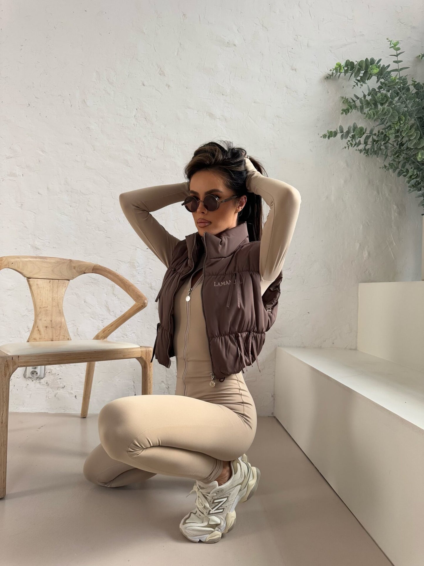 Damen Weste Steppweste Damen La Manuel FIERCE Braun