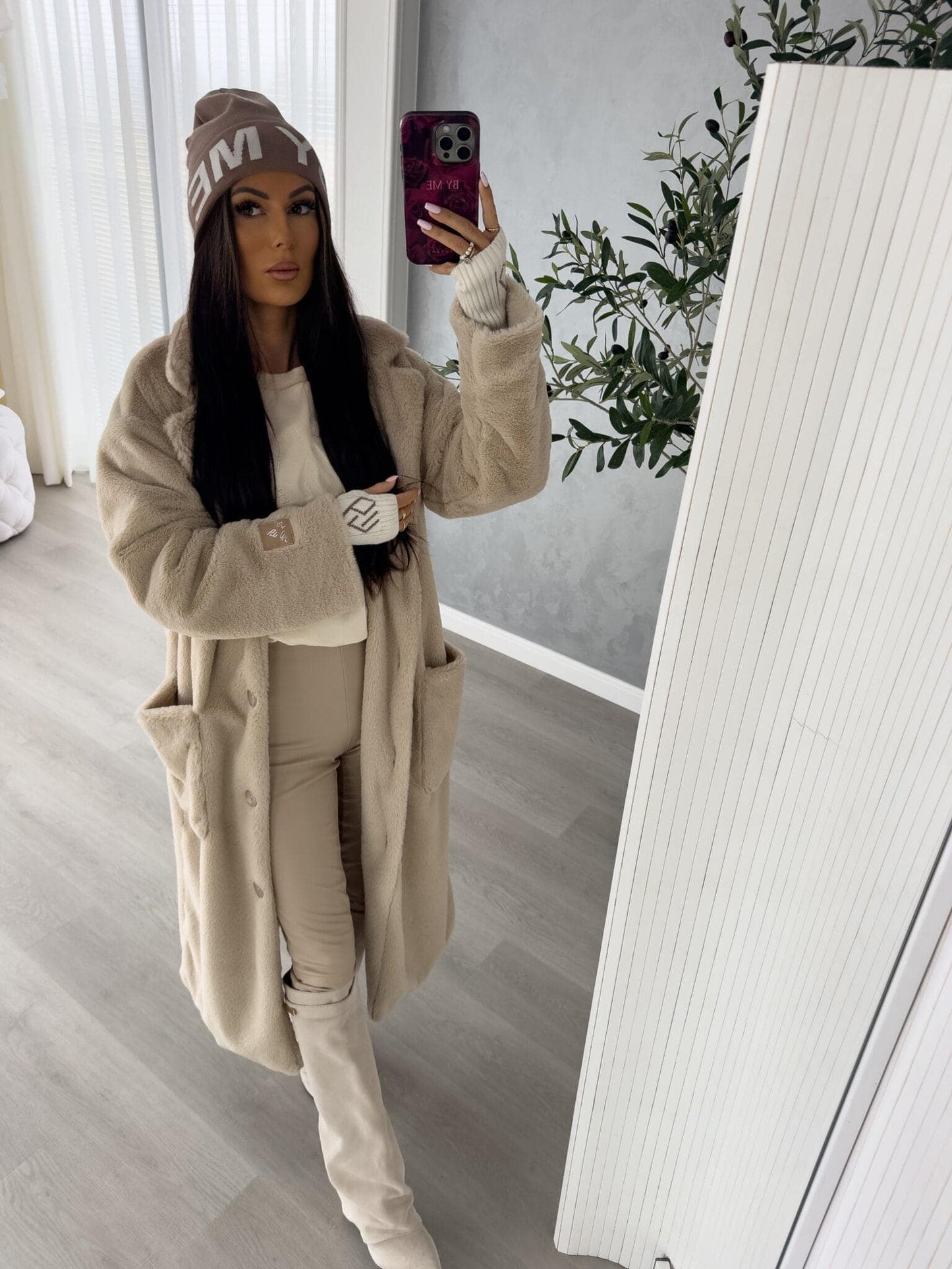 Teddy- Mantel NOELLE Beige „By me“