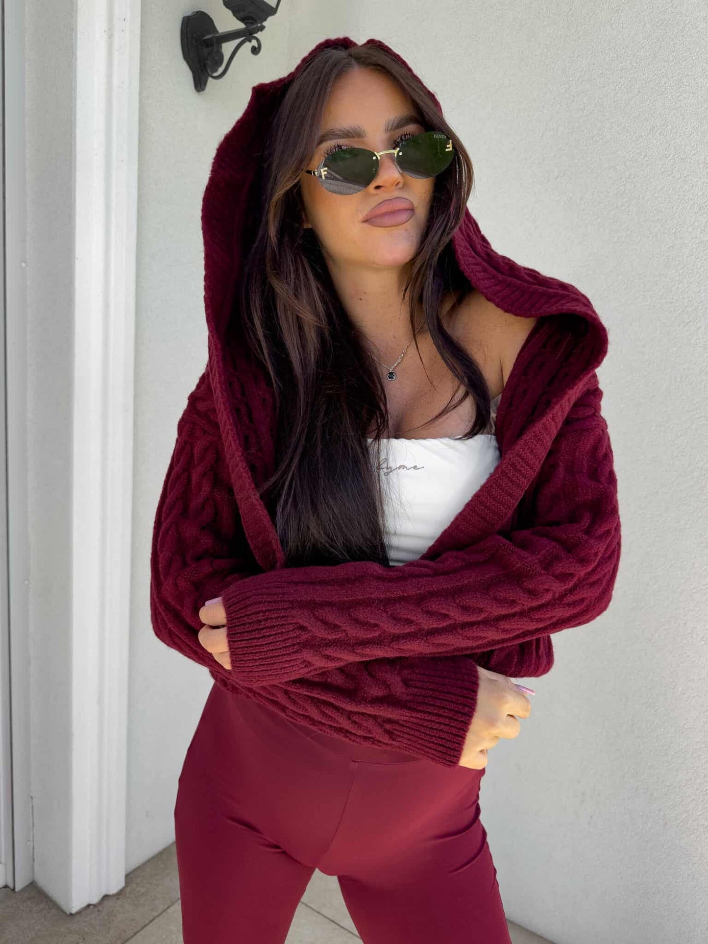 Pullover BOMBER KAPTUR ONE – Bordeaux