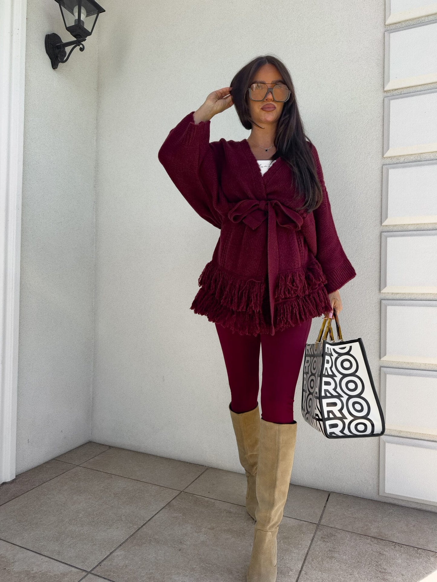 Strickjacke ORIANA - Bordeaux