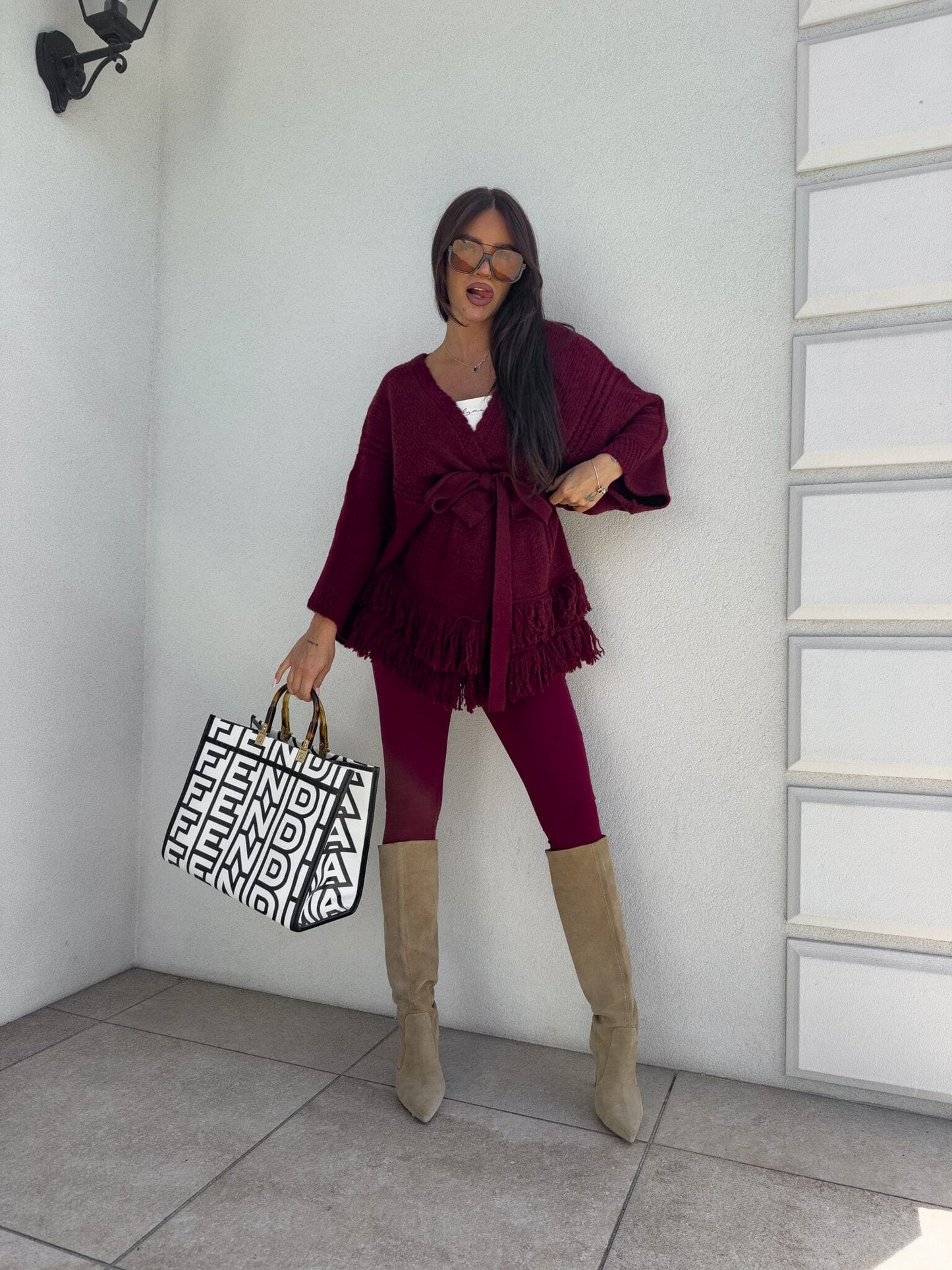 Strickjacke ORIANA - Bordeaux