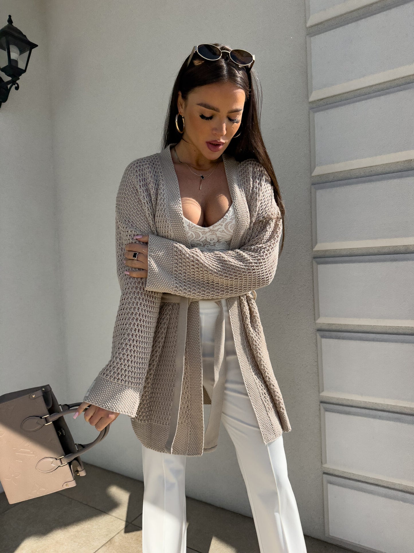 Strickjacke BURADA - mokka