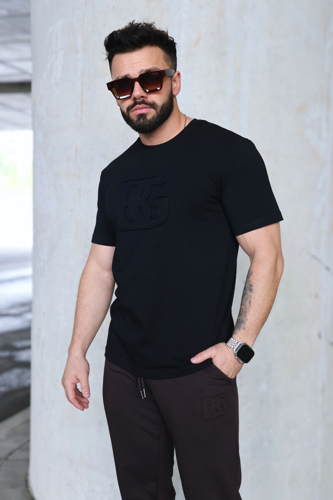 T-SHIRT BG ORIGAMI | SCHWARZ