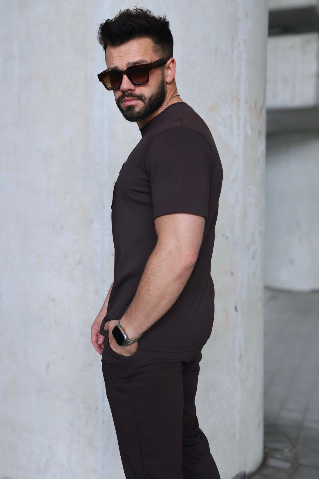 T-SHIRT BG ORIGAMI | SCHOKOBRAUN