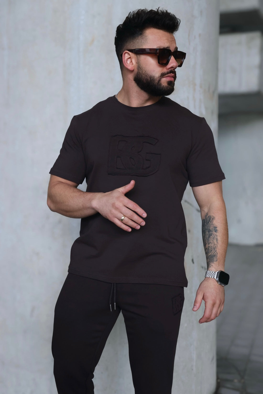T-SHIRT BG ORIGAMI | SCHOKOBRAUN