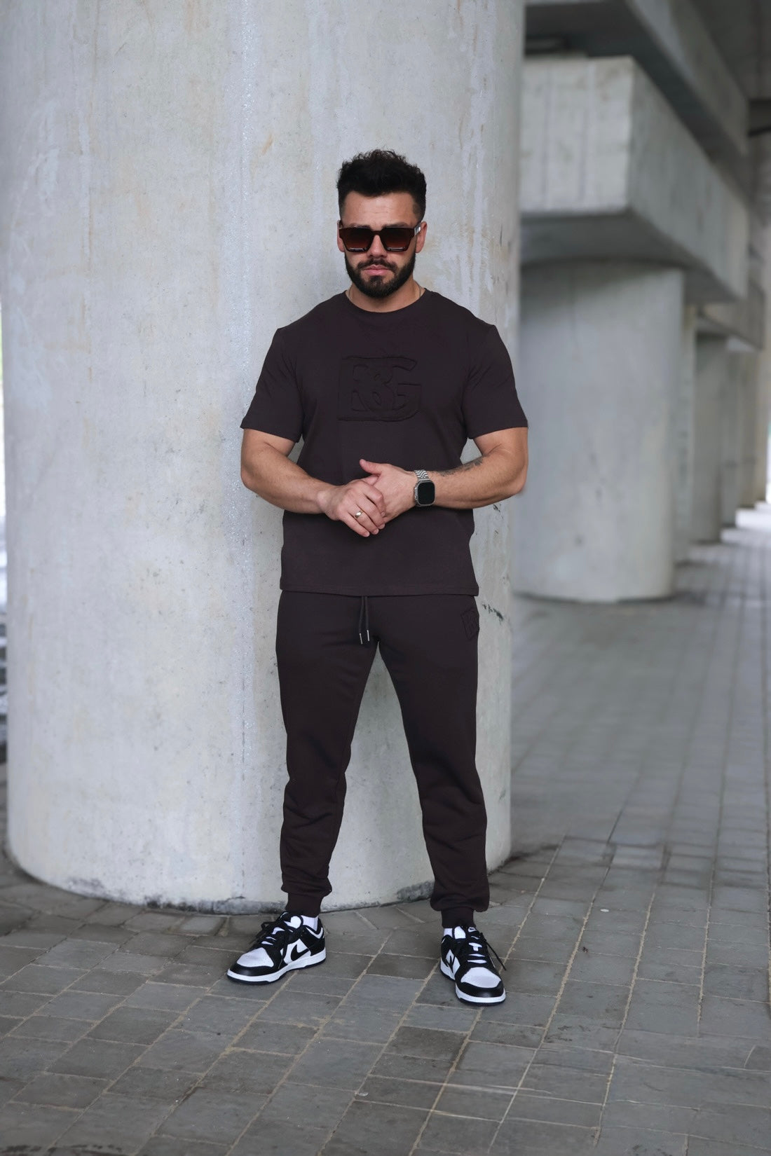 T-SHIRT BG ORIGAMI | SCHOKOBRAUN