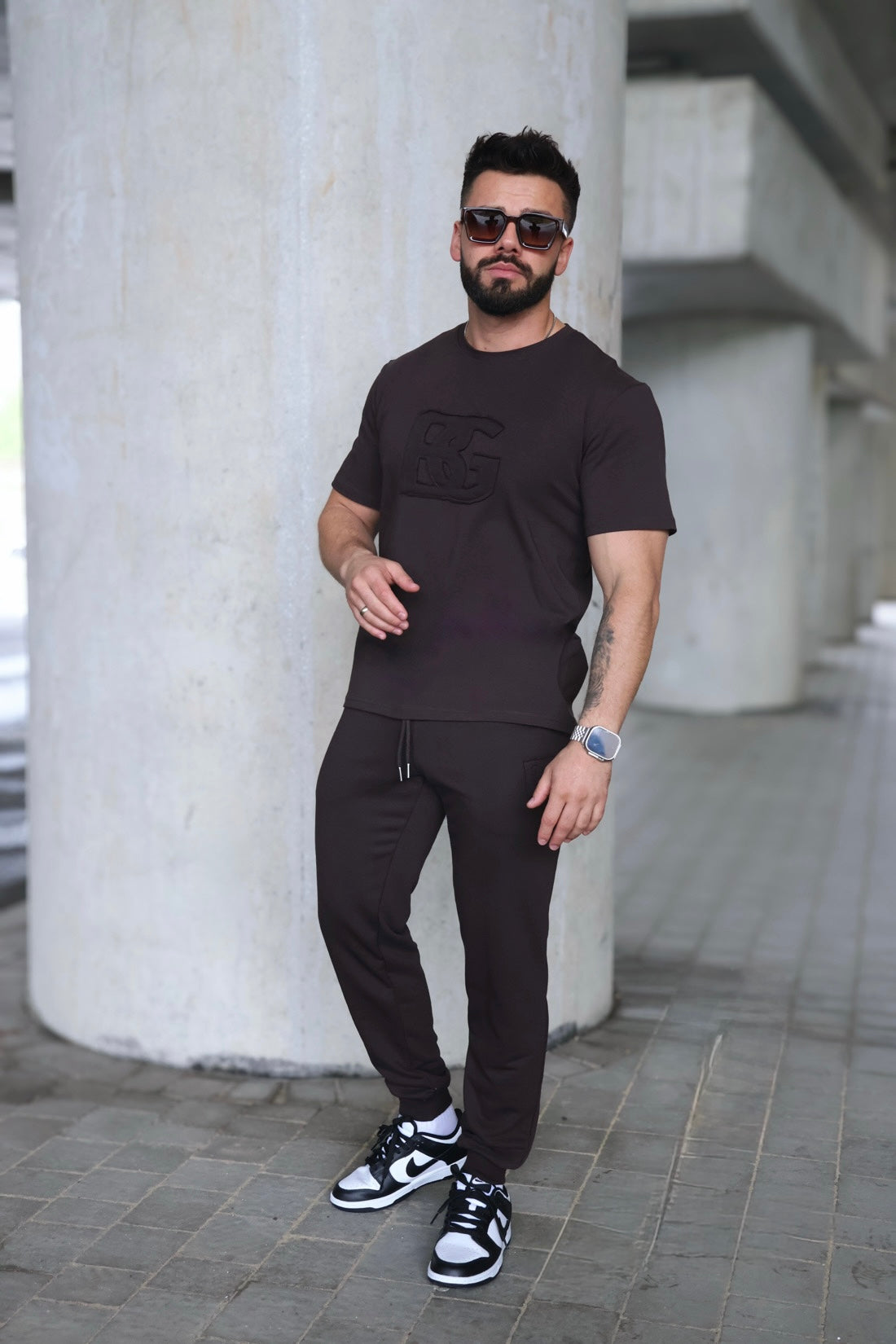 T-SHIRT BG ORIGAMI | SCHOKOBRAUN