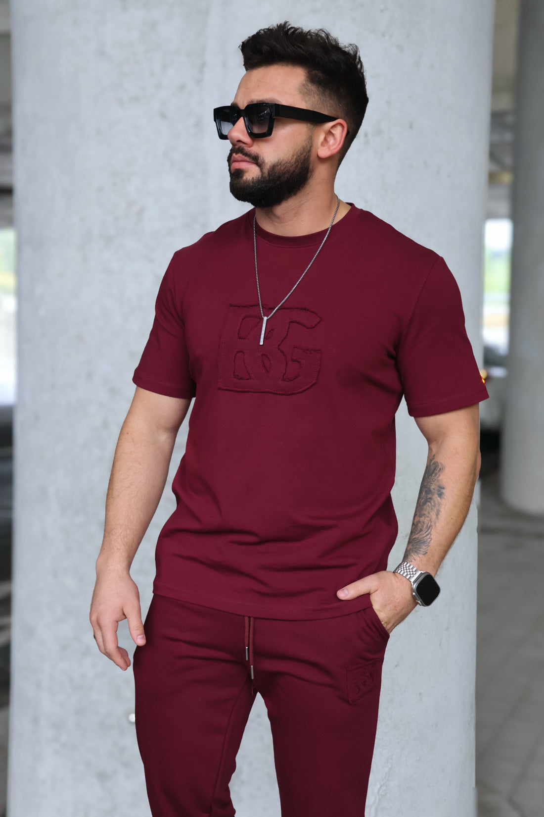 T-SHIRT BG ORIGAMI | BORDEAUX