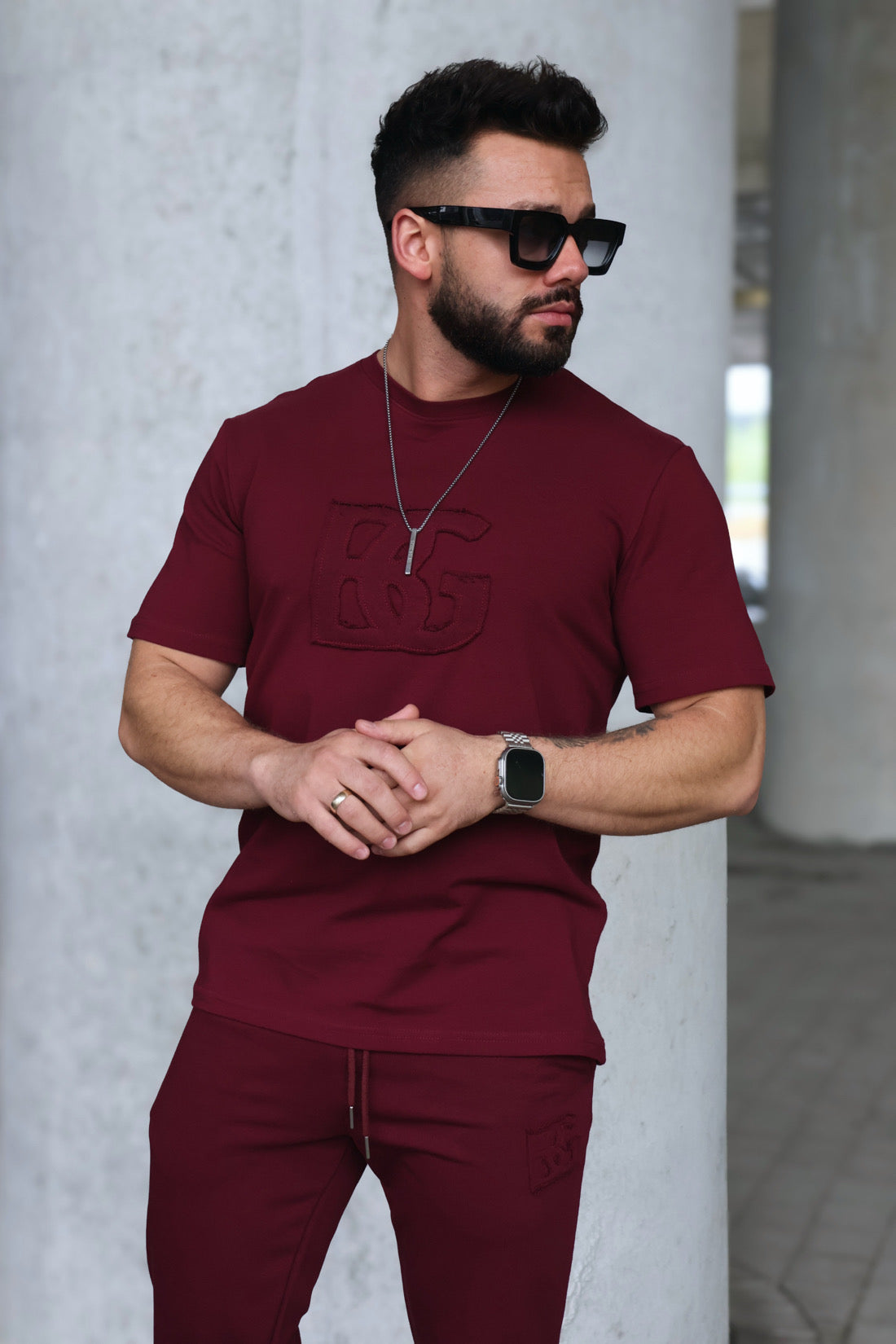 T-SHIRT BG ORIGAMI | BORDEAUX