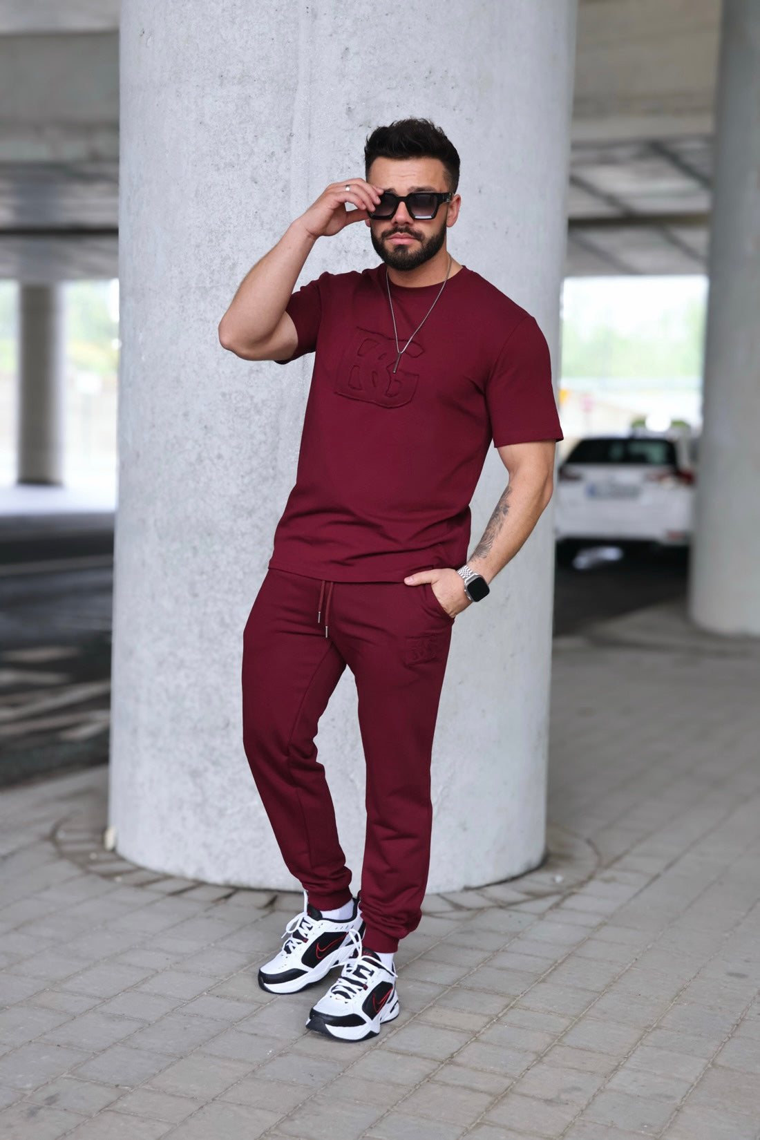 T-SHIRT BG ORIGAMI | BORDEAUX
