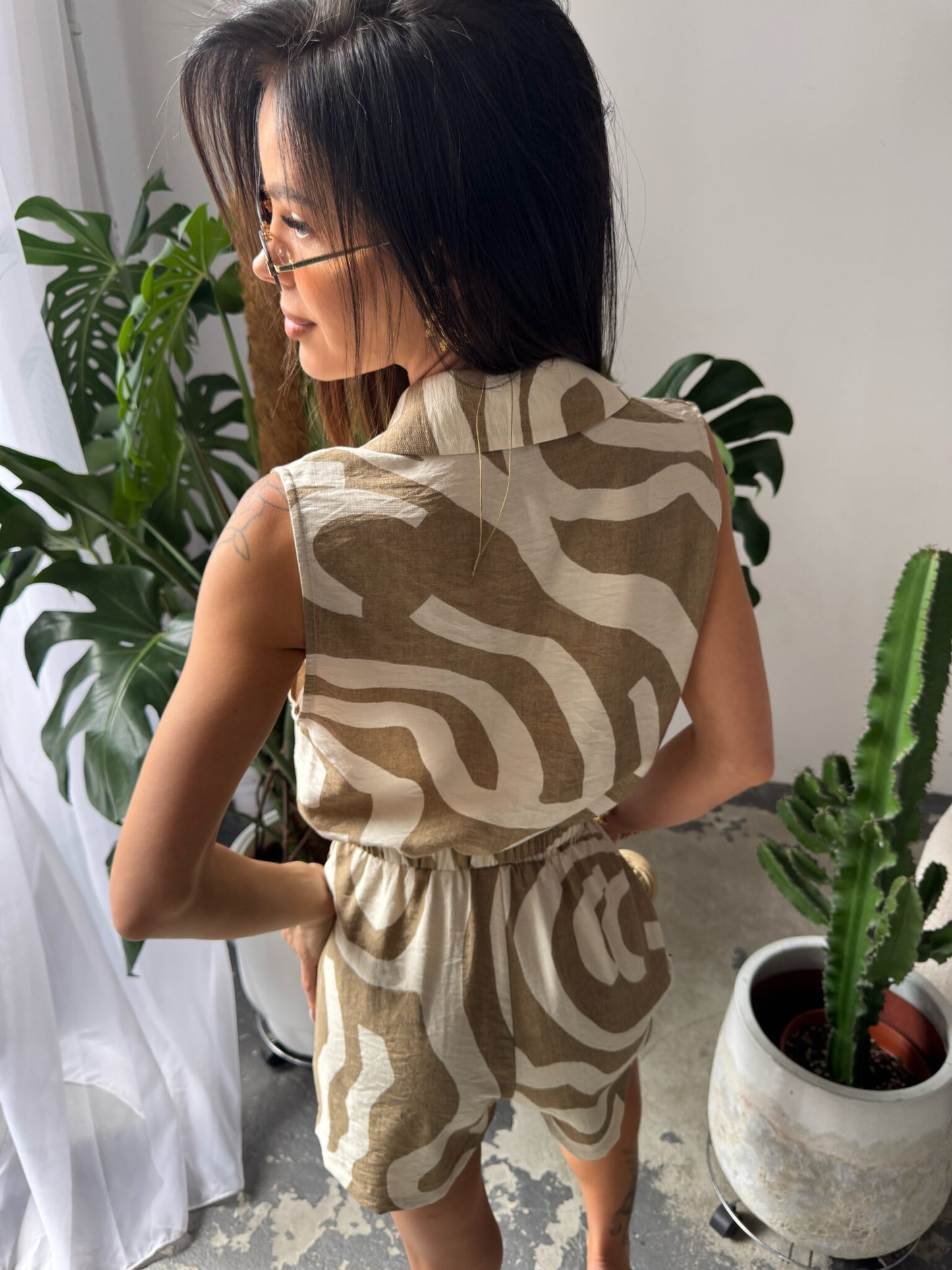 Damenset THE PALM beige