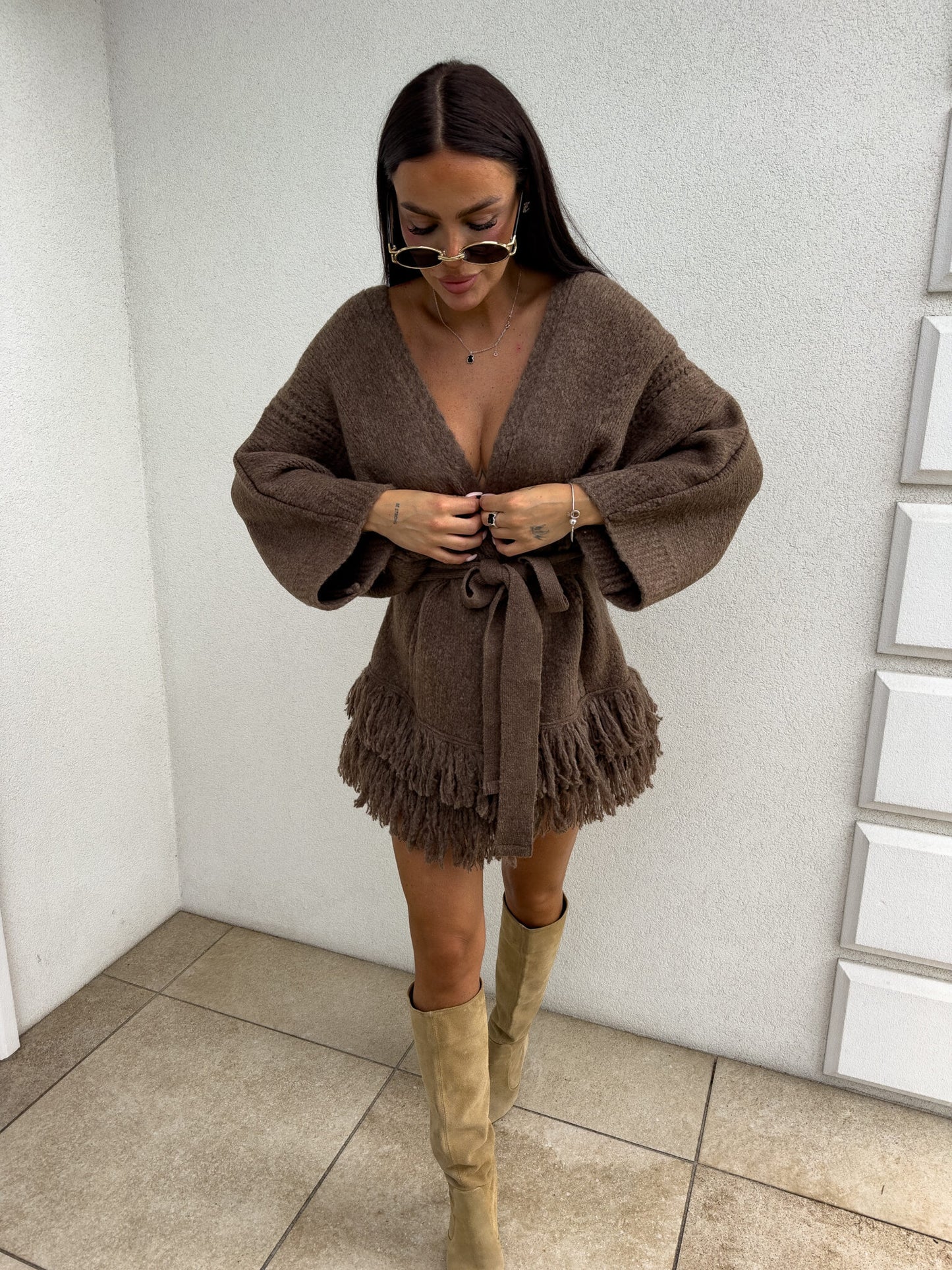 Strickjacke ORIANA - Schoko