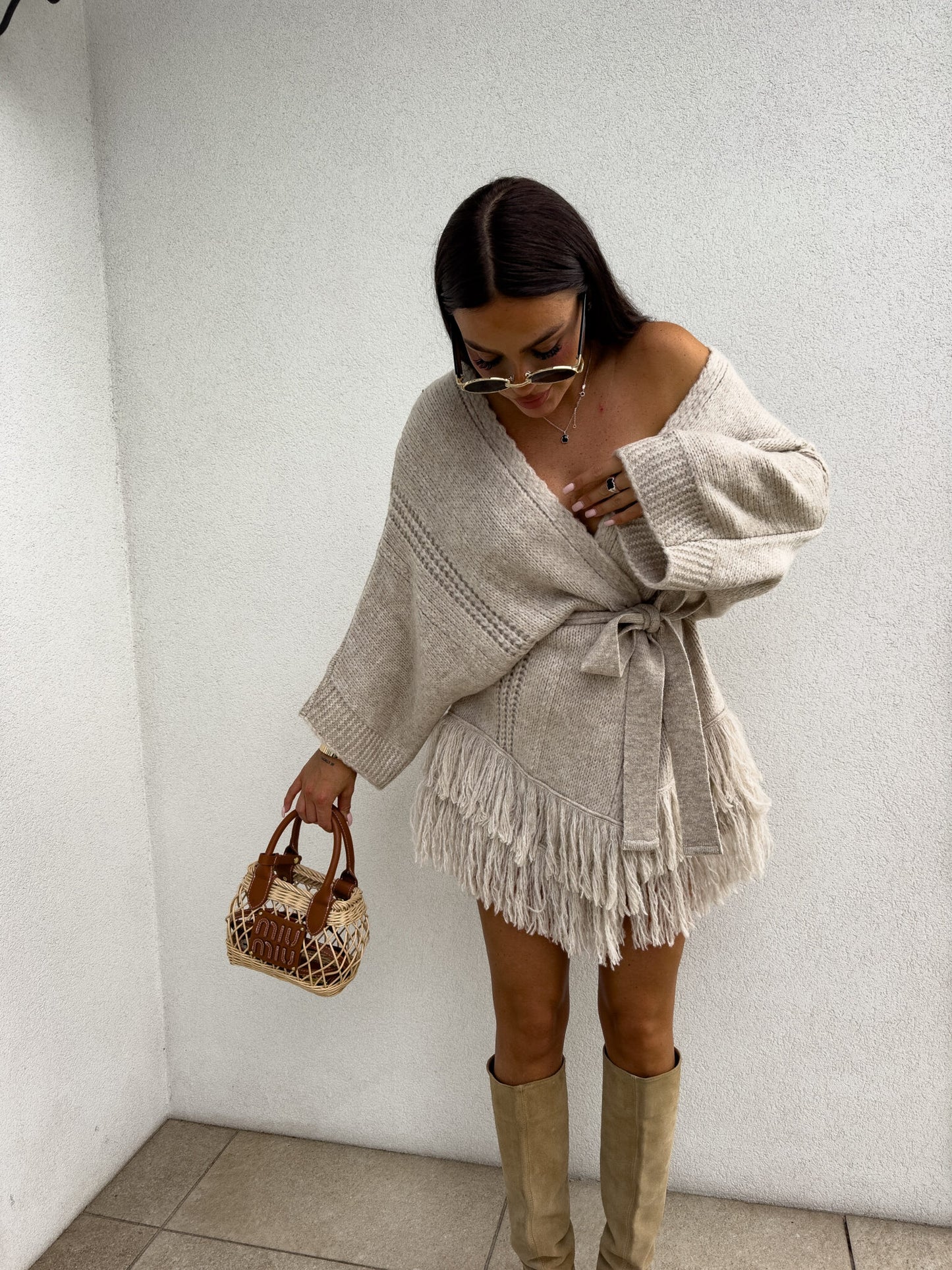 Strickjacke ORIANA - beige