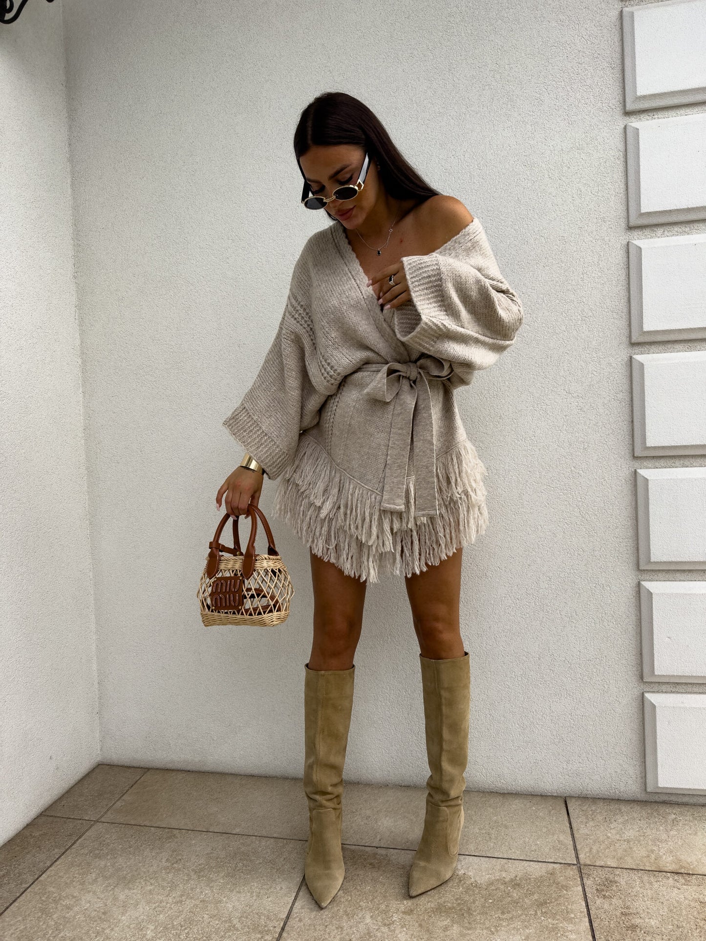 Strickjacke ORIANA - beige