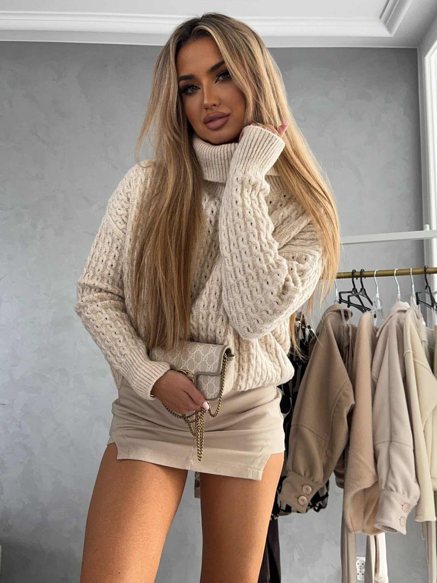 Rollkragenpullover INKO - Hellbeige
