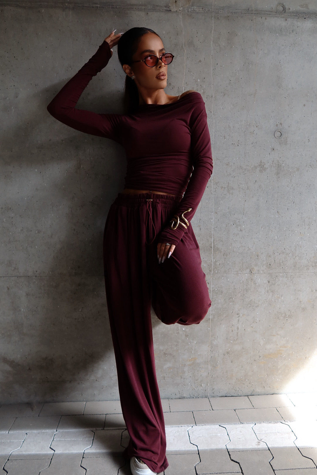 Hose SLOUCHIE bordeaux