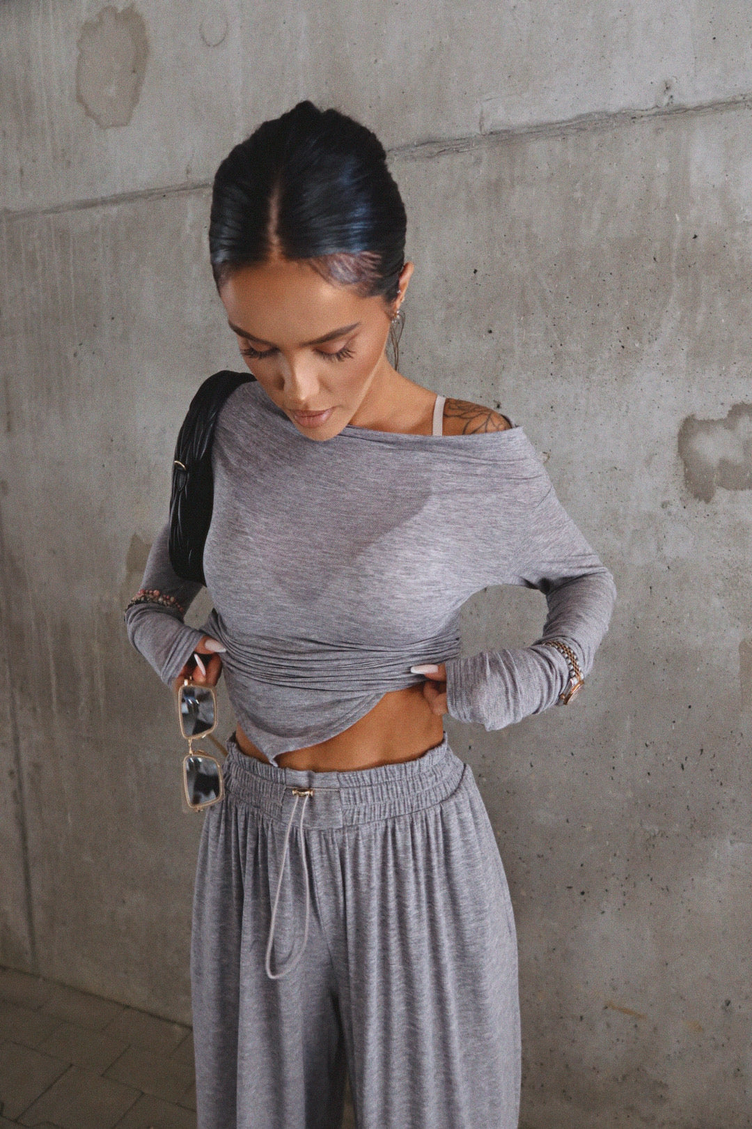 Hose SLOUCHIE grau