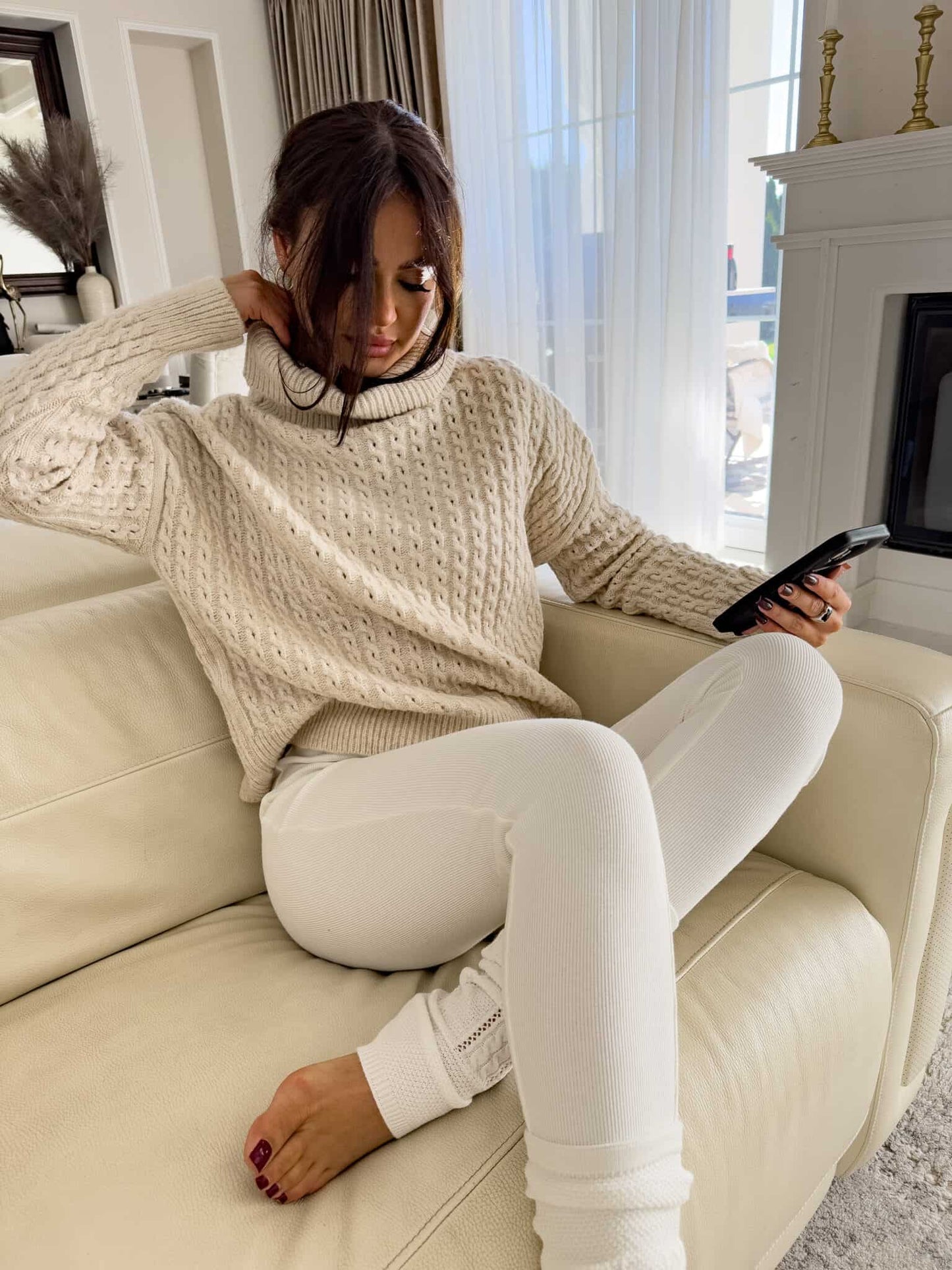 Rollkragenpullover INKO - Hellbeige