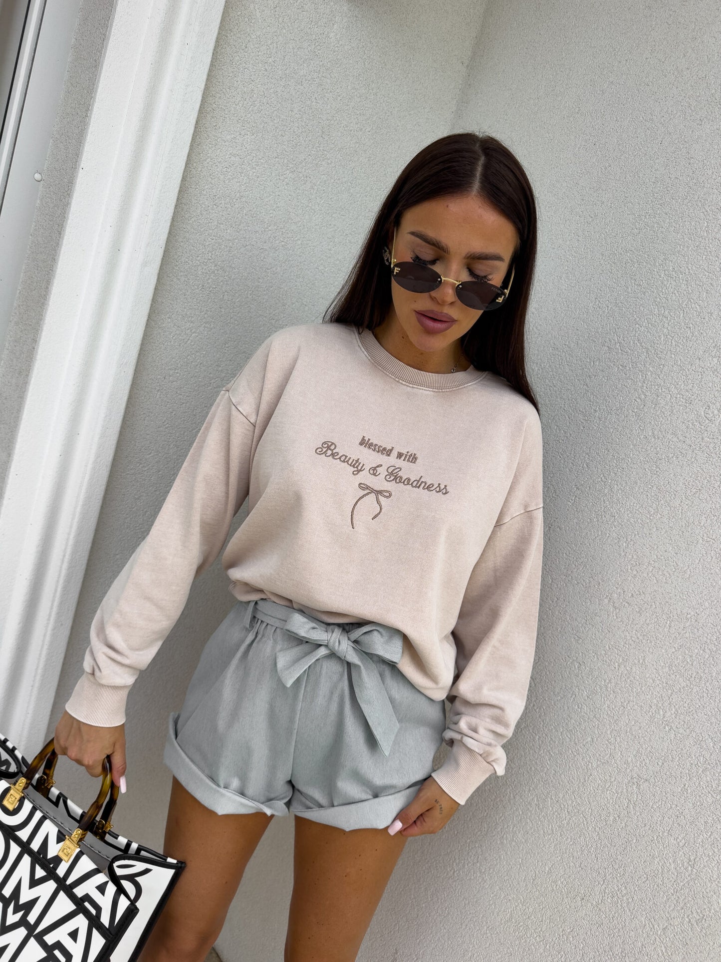 Sweatshirt GOODNESS - Hellbeige