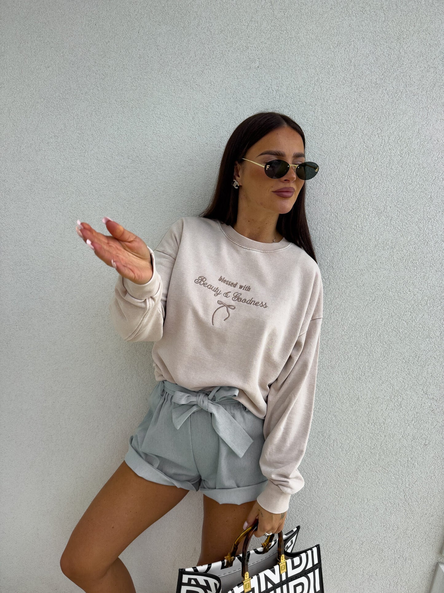 Sweatshirt GOODNESS - Hellbeige