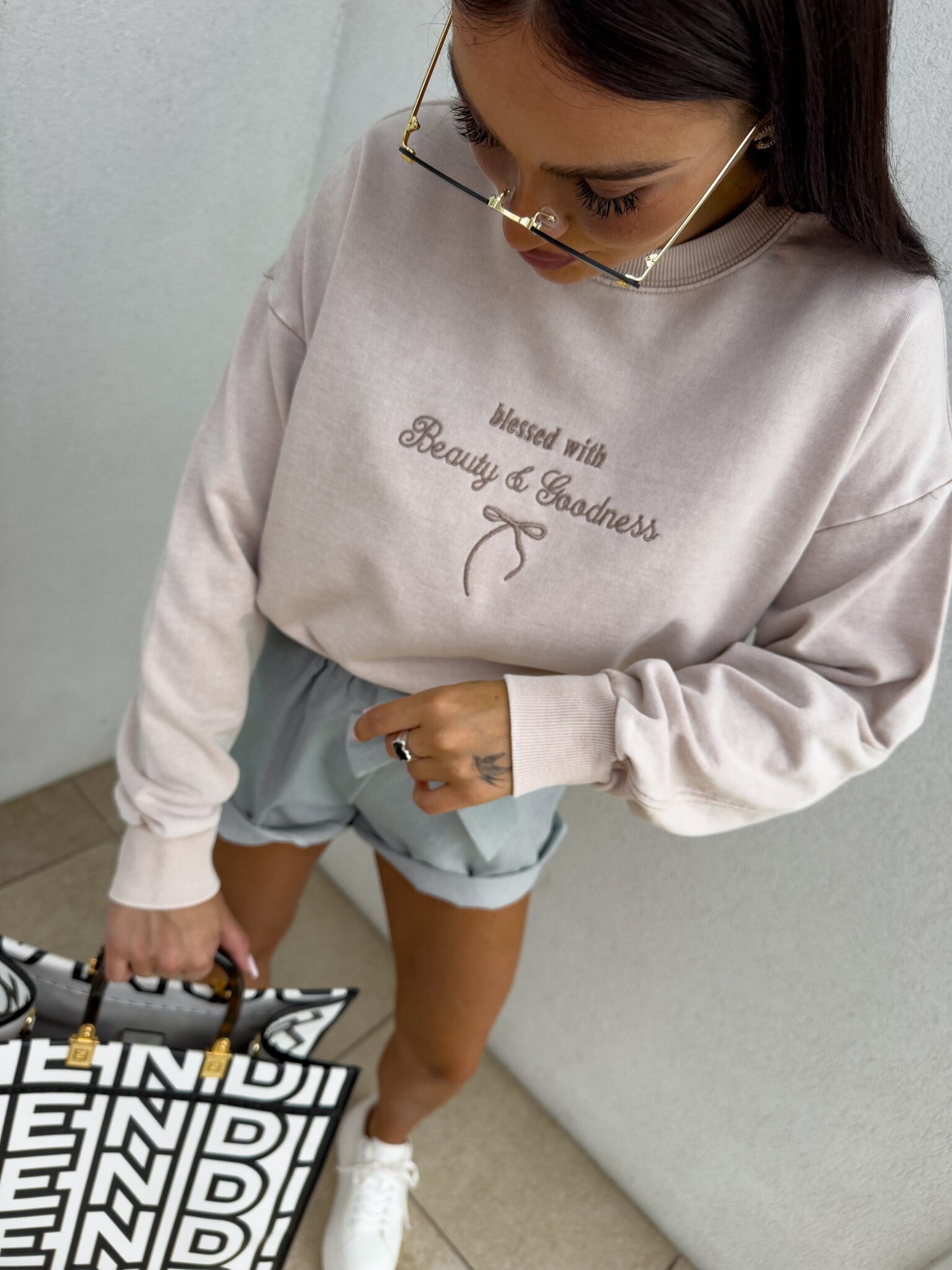 Sweatshirt GOODNESS - Hellbeige
