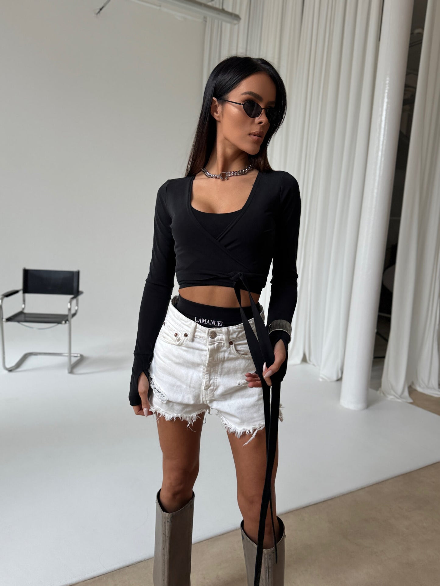 Damenbluse Play La Manuel Limited Schwarz