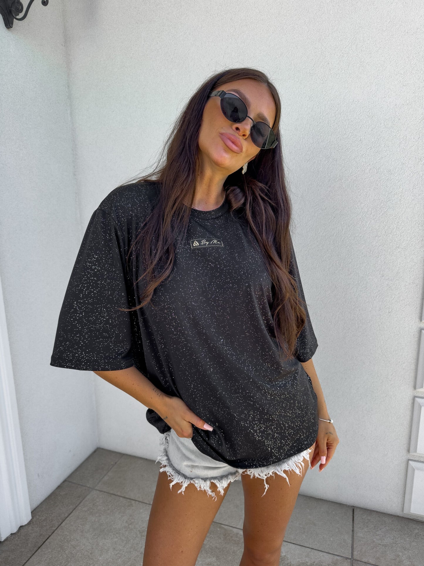 Damenbluse MARMARIS II Glitzer - schwarz