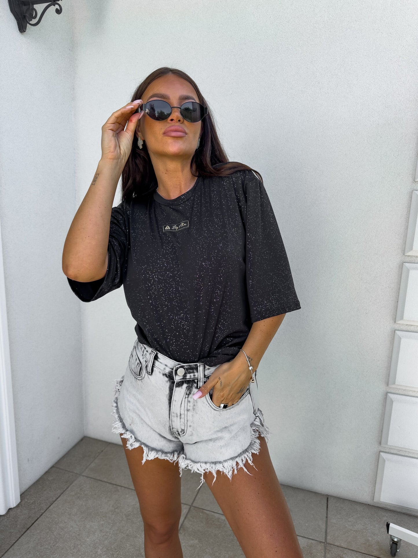Damenbluse MARMARIS II Glitzer - schwarz