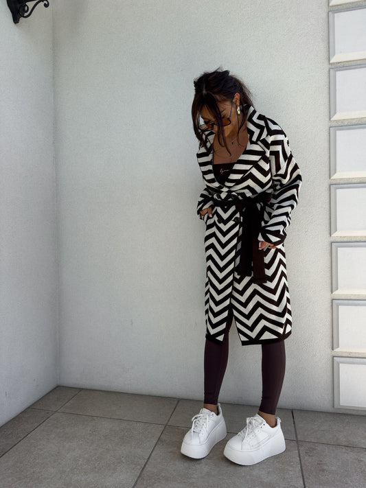 Mantel SENSUS – ecru-Schoko