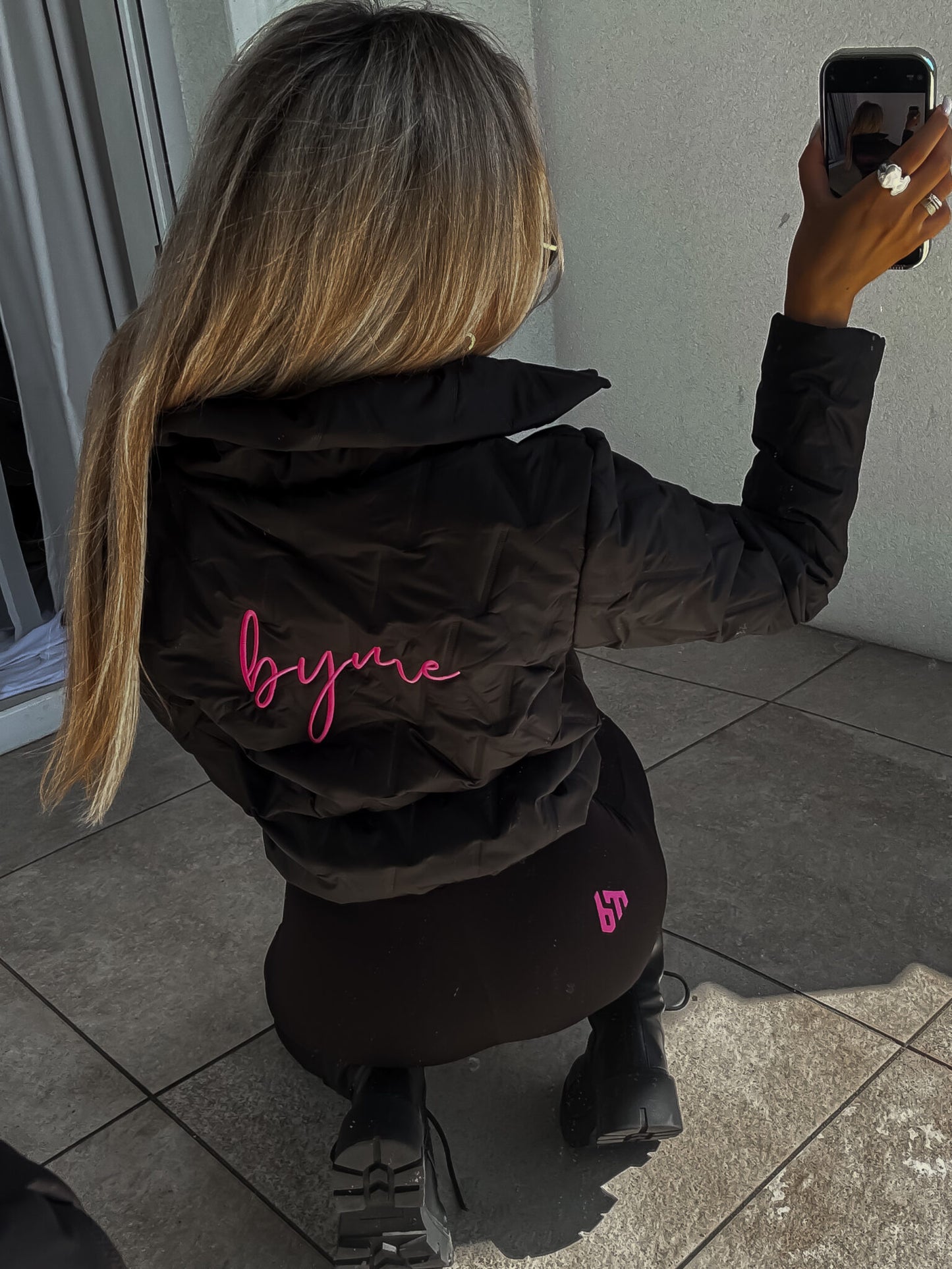 Jacke VESTE – schwarz -pink