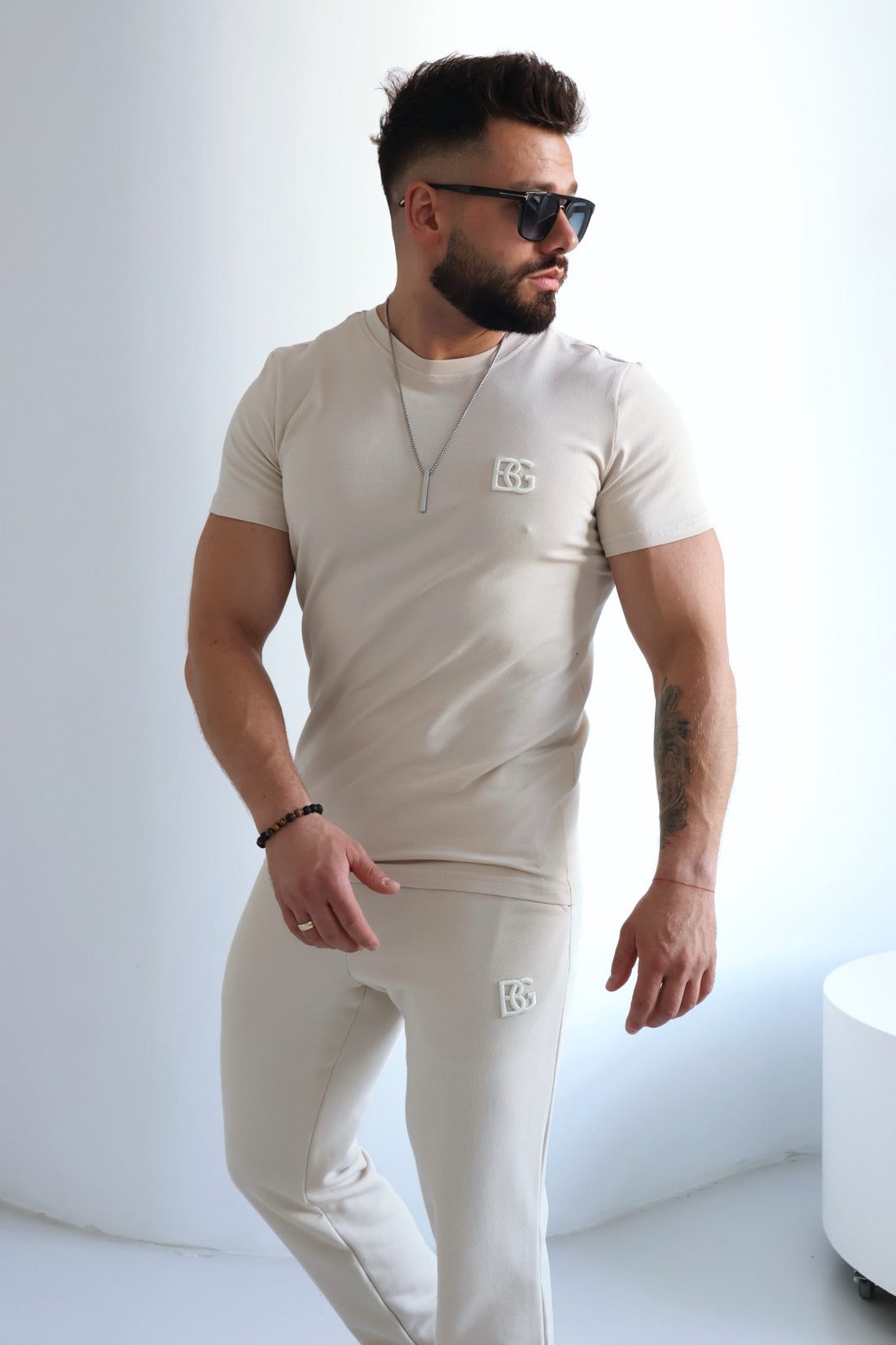 T-SHIRT HERREN BG BOND | HELLBEIGE