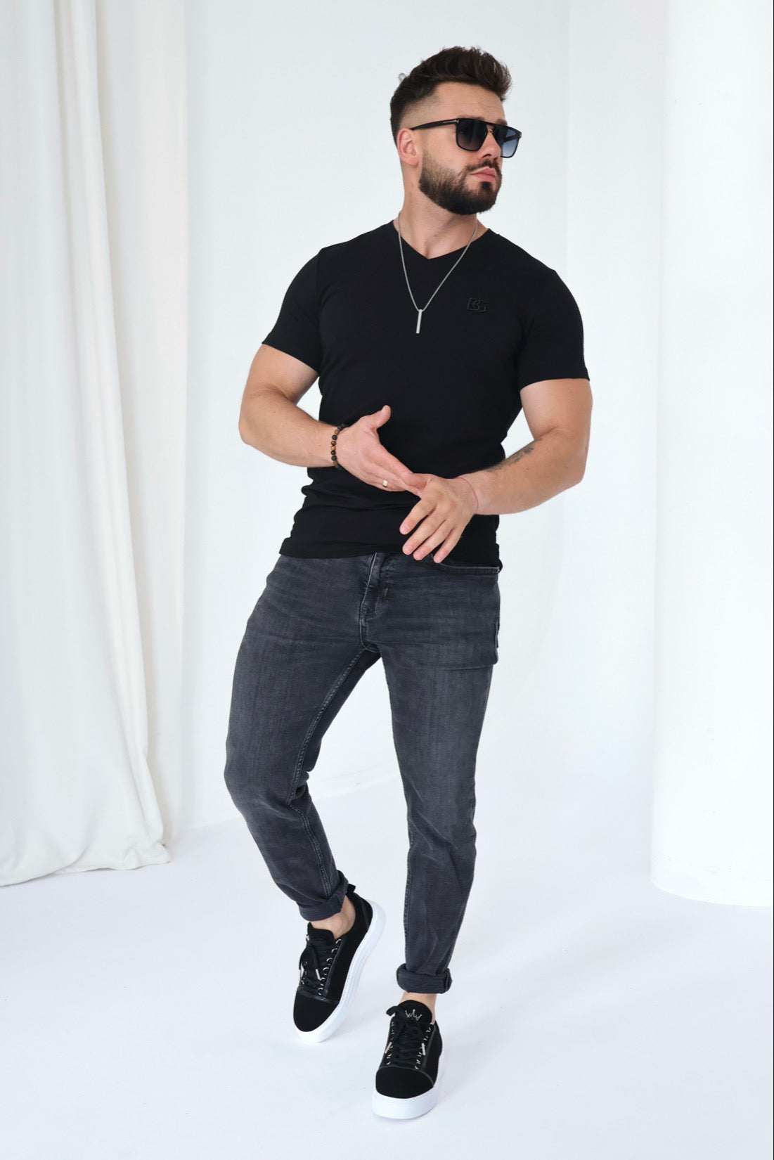T-SHIRT HERREN BG VOLTA | SCHWARZ