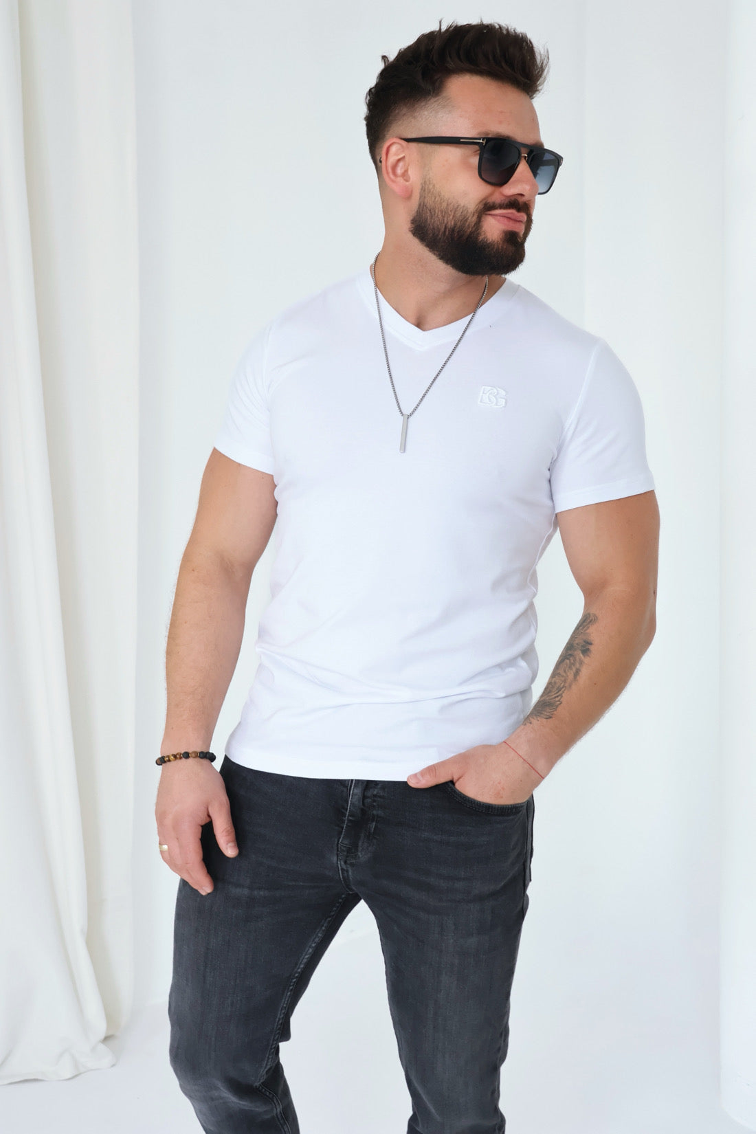 T-SHIRT HERREN BG VOLTA | WEIẞ