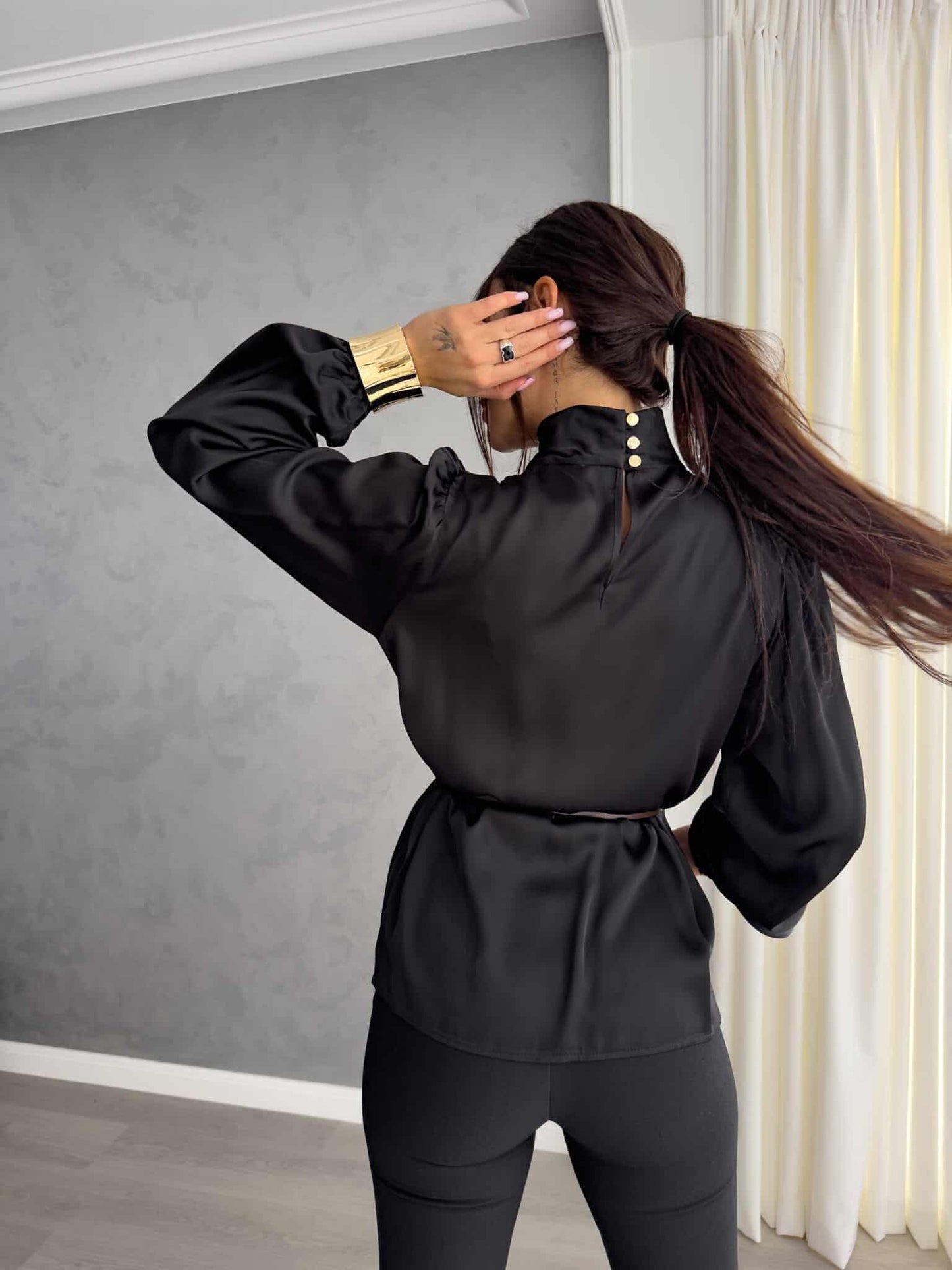 Damenbluse LIVIA  - schwarz