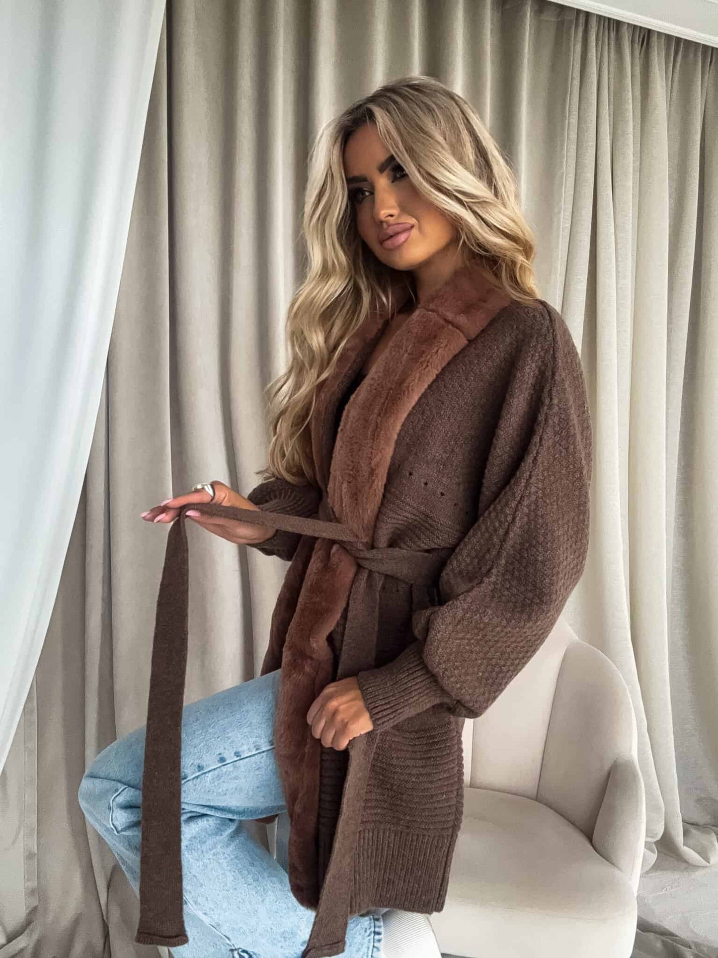 Strickjacke DREAM - Schoko