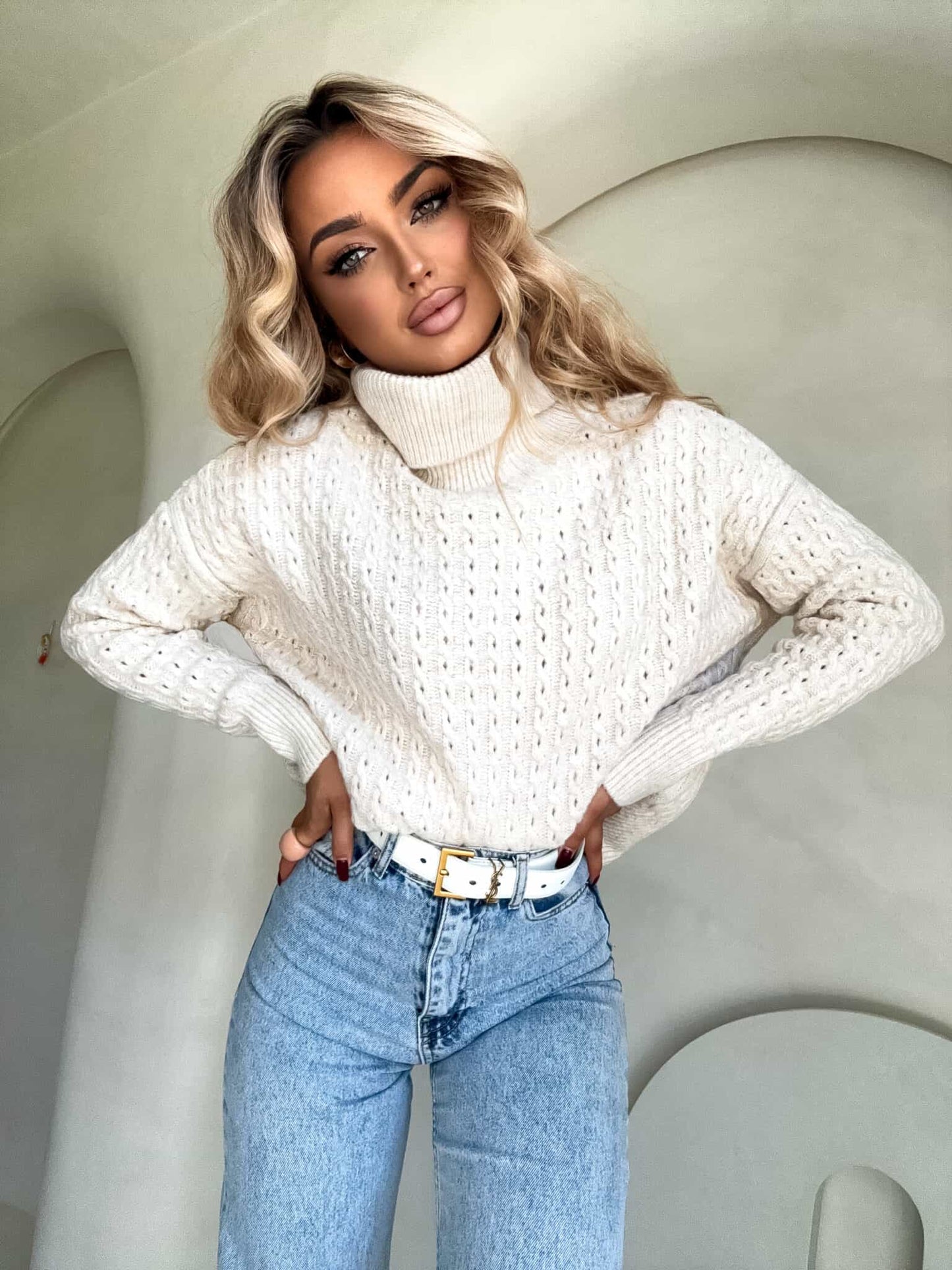 Rollkragenpullover INKO - Hellbeige