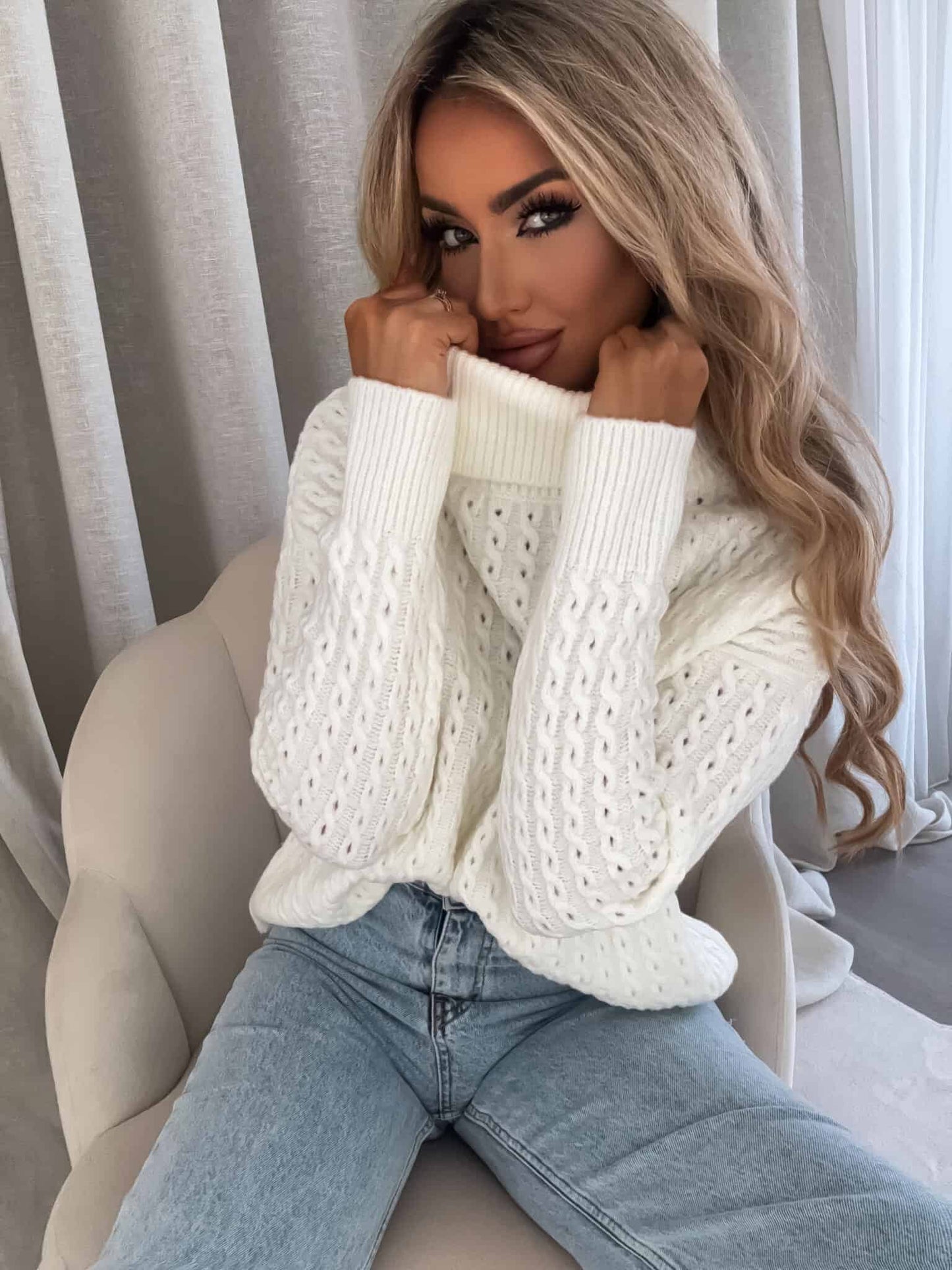 Rollkragenpullover INKO - ecru